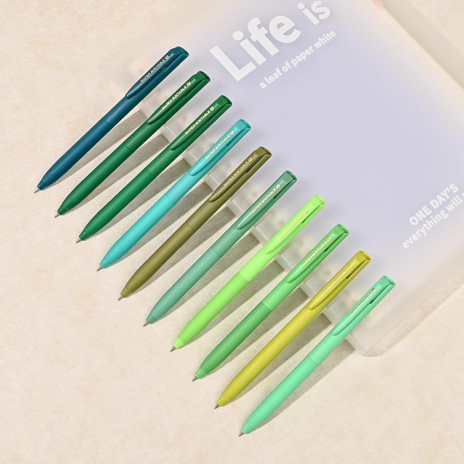 Set de 10 Bolígrafos de Gel Valtiner 0.5mm Multicolor Retráctiles