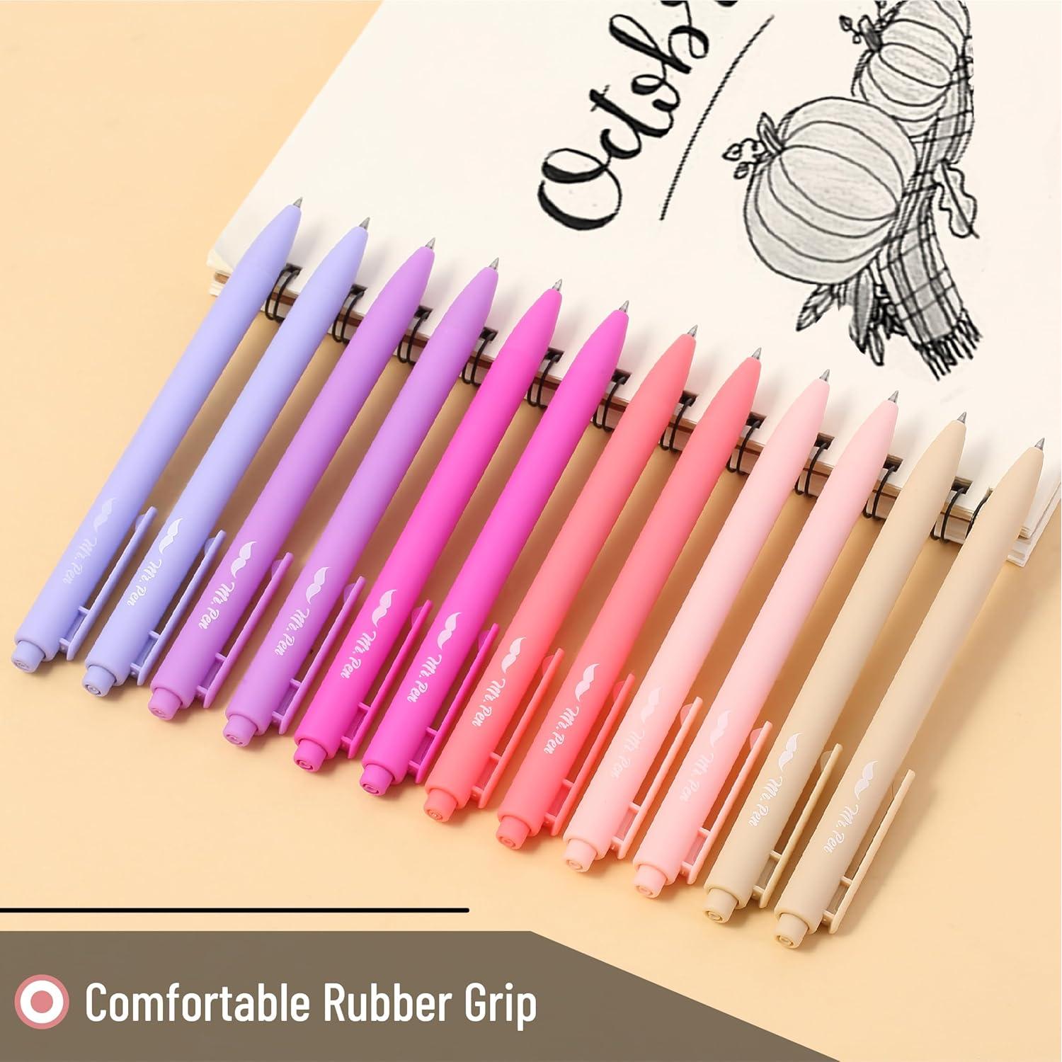 Bolígrafos de Gel Retráctiles Mr. Pen, Set de 12, Tinta Negra 0.5mm