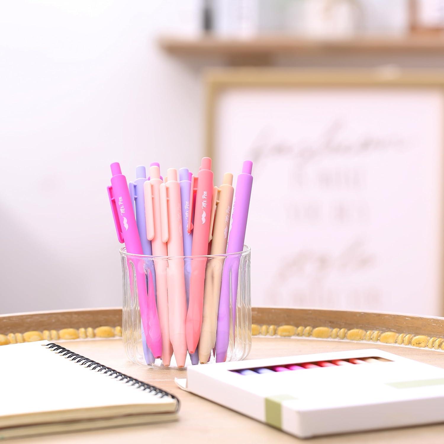 Bolígrafos de Gel Retráctiles Mr. Pen, Set de 12, Tinta Negra 0.5mm