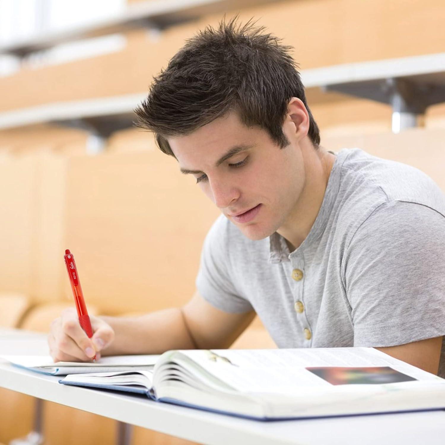 Set de 30 Bolígrafos de Gel Retráctiles Feela Tinta Roja 0.7mm