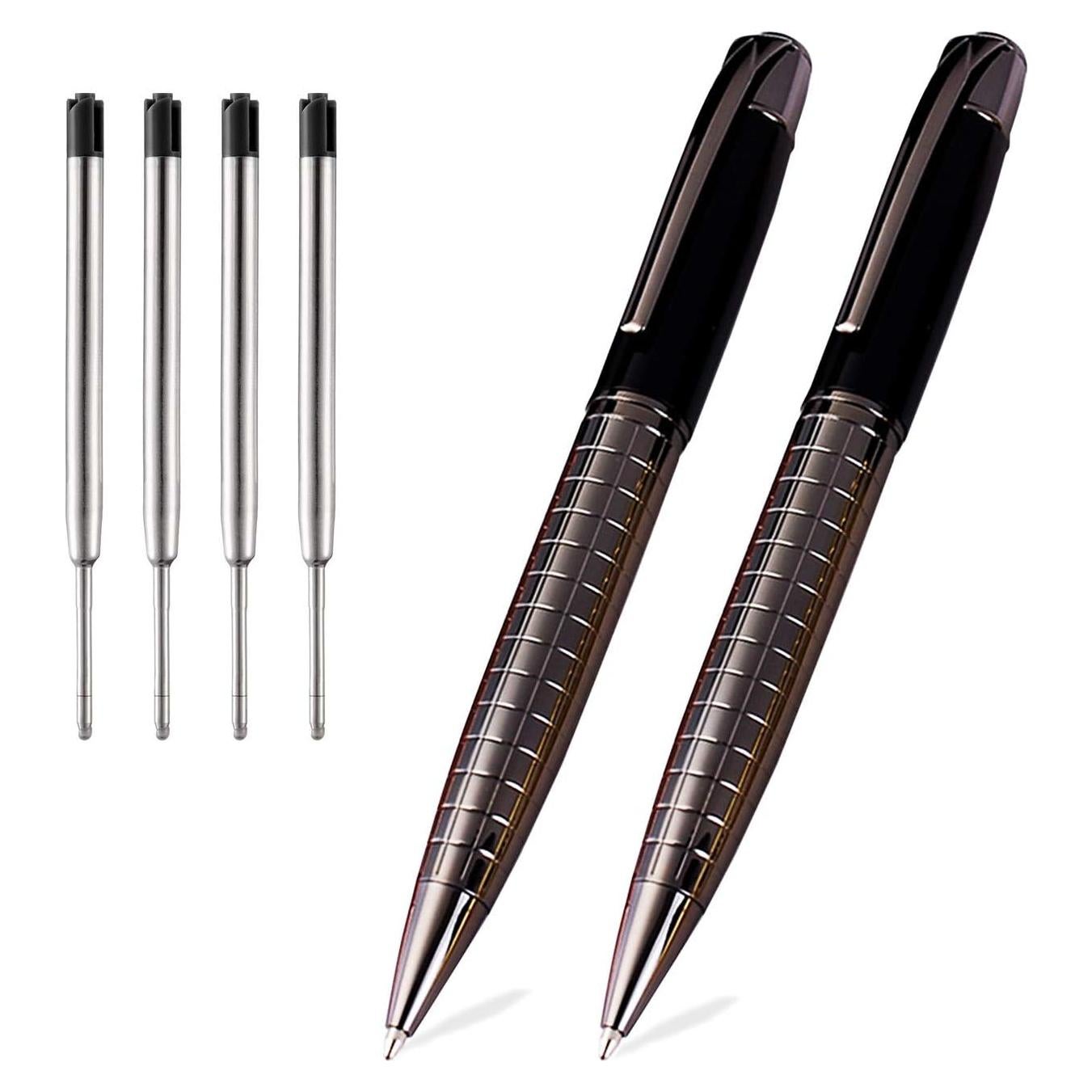 Bolígrafos Obacle Retráctiles Negros 1.0mm 2 Paquete con 4 Recargas