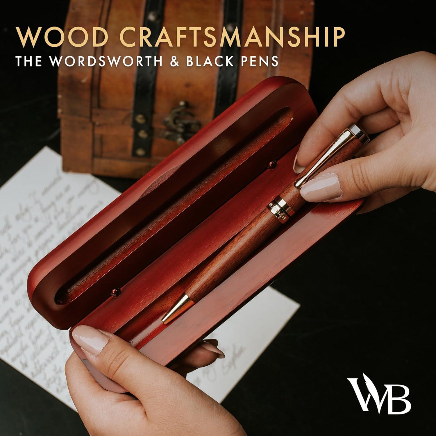 Bolígrafo de Bambú Wordsworth & Black - Acabado Dorado, Recargable