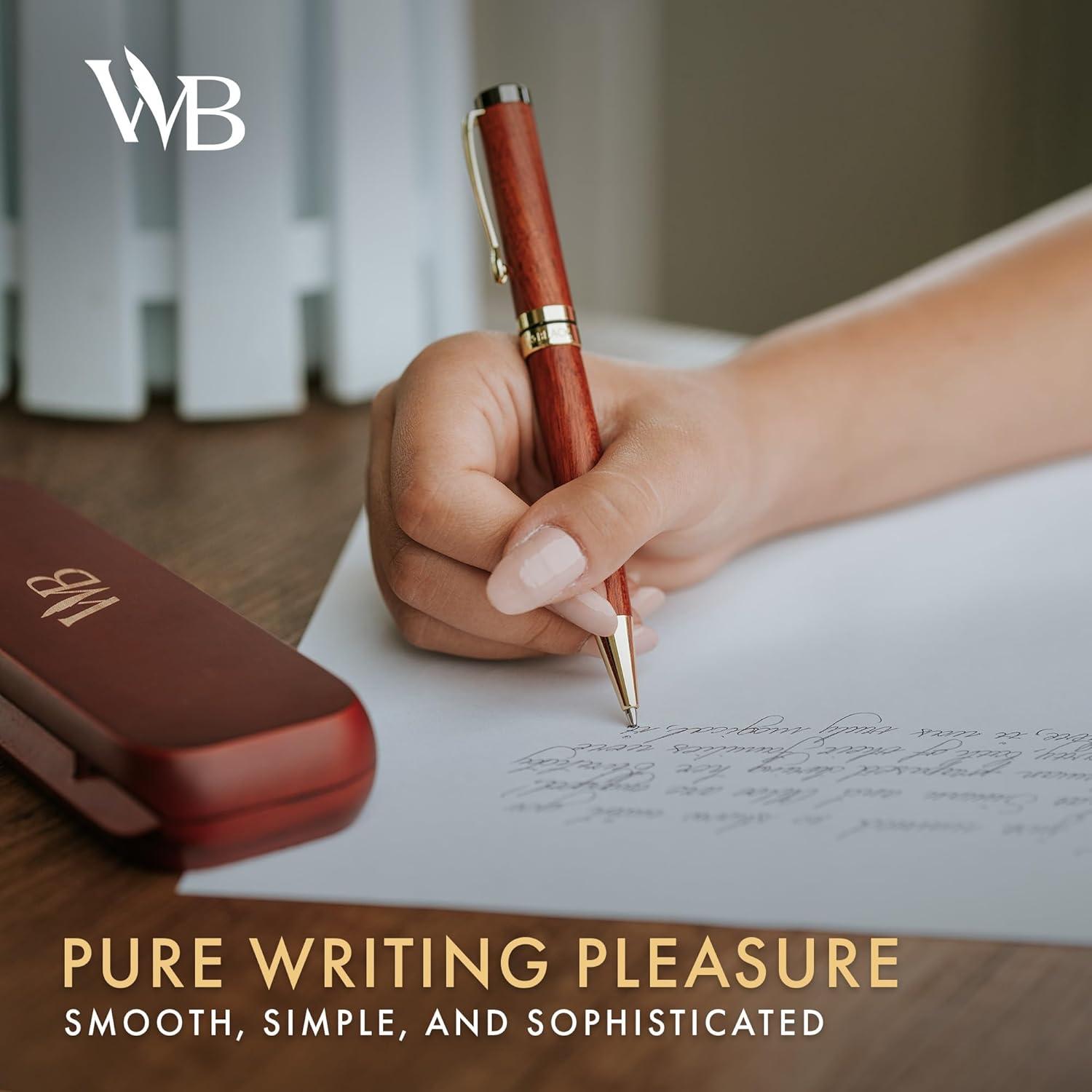 Bolígrafo de Bambú Wordsworth & Black - Acabado Dorado, Recargable