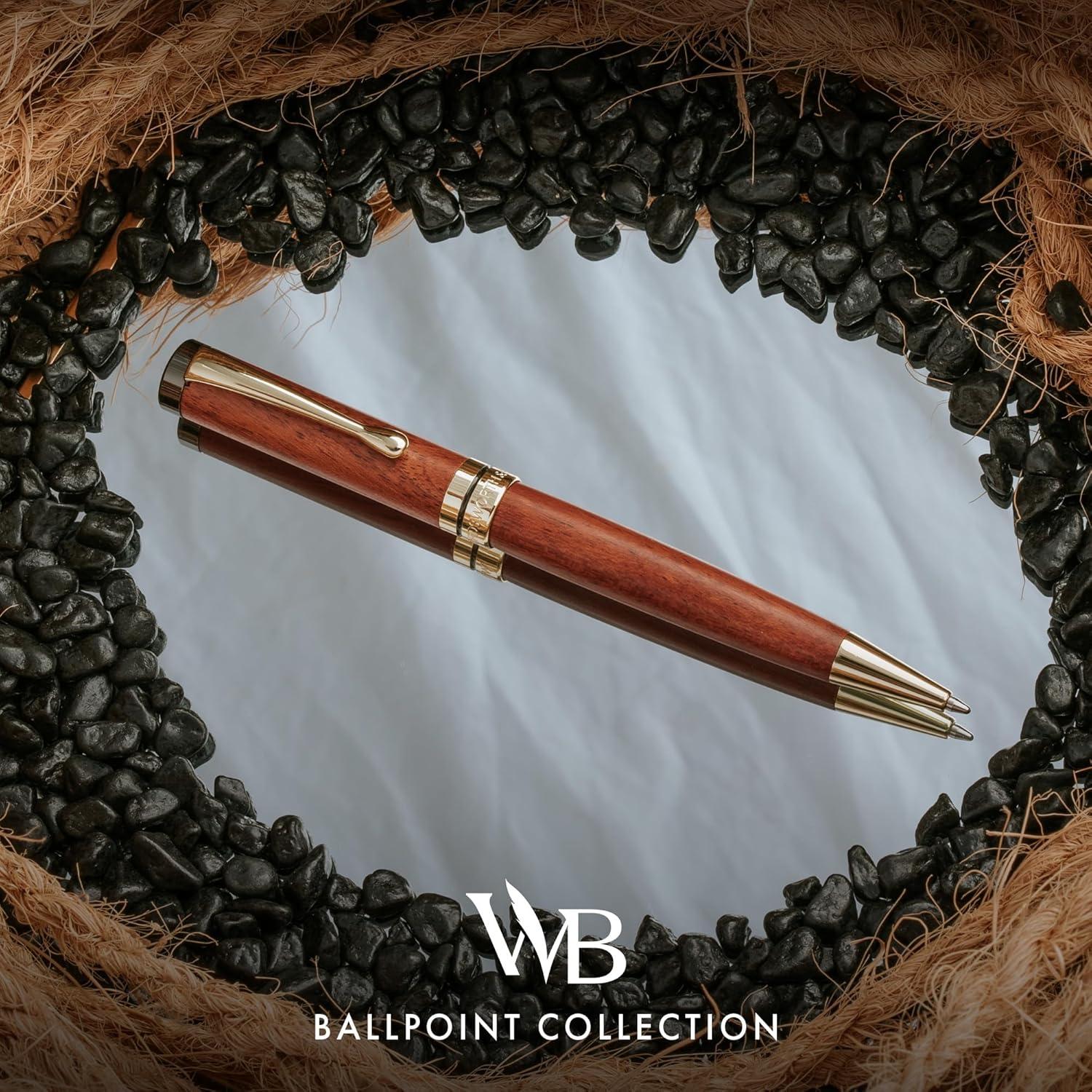 Bolígrafo de Bambú Wordsworth & Black - Acabado Dorado, Recargable