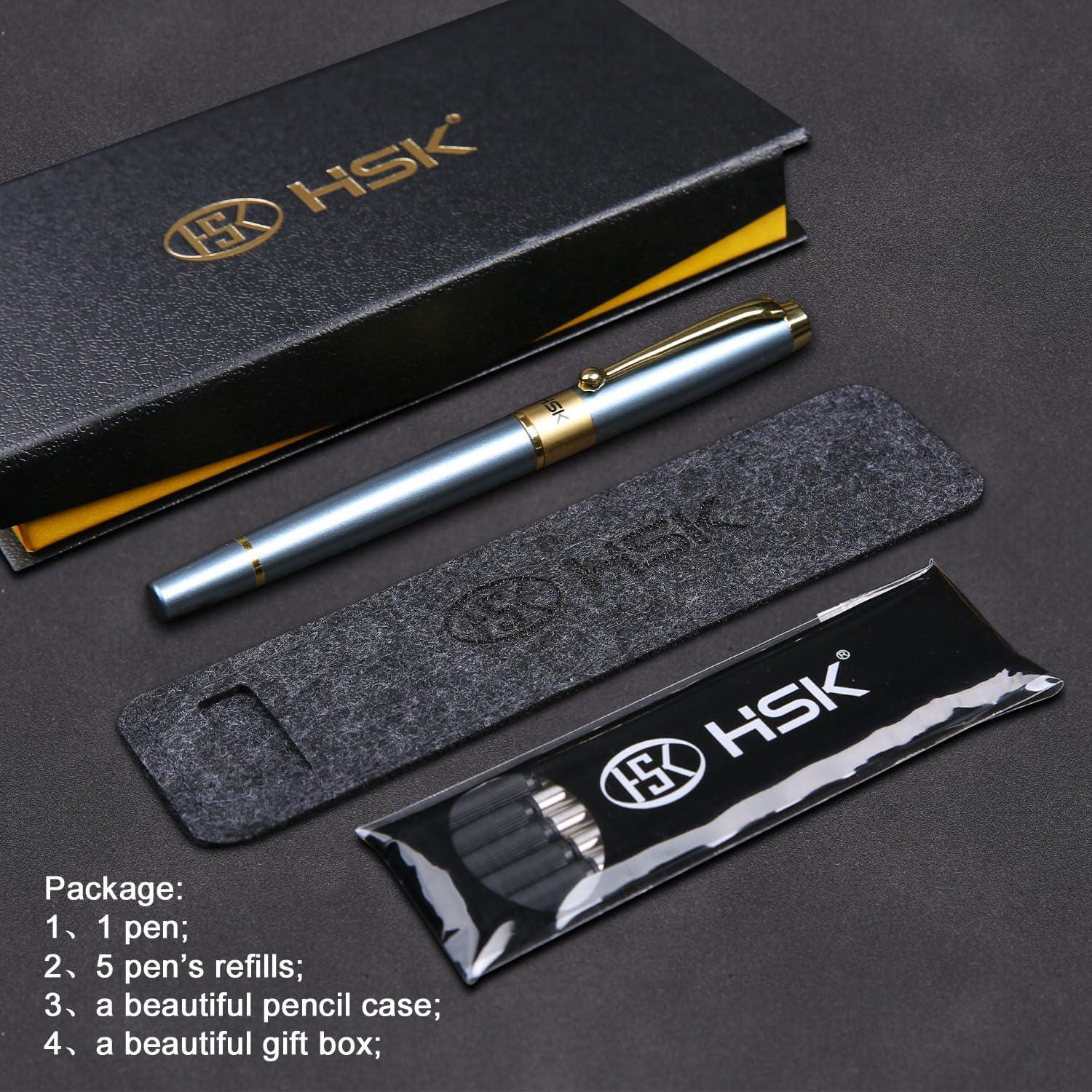 Bolígrafos HSK de lujo azul 0.5mm en caja de regalo