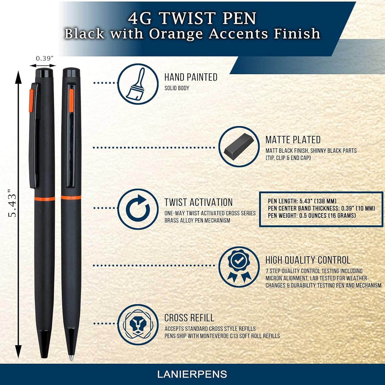 Bolígrafo Lanier 4G Negro Mate Punta Media 0.7mm Recarga Cross