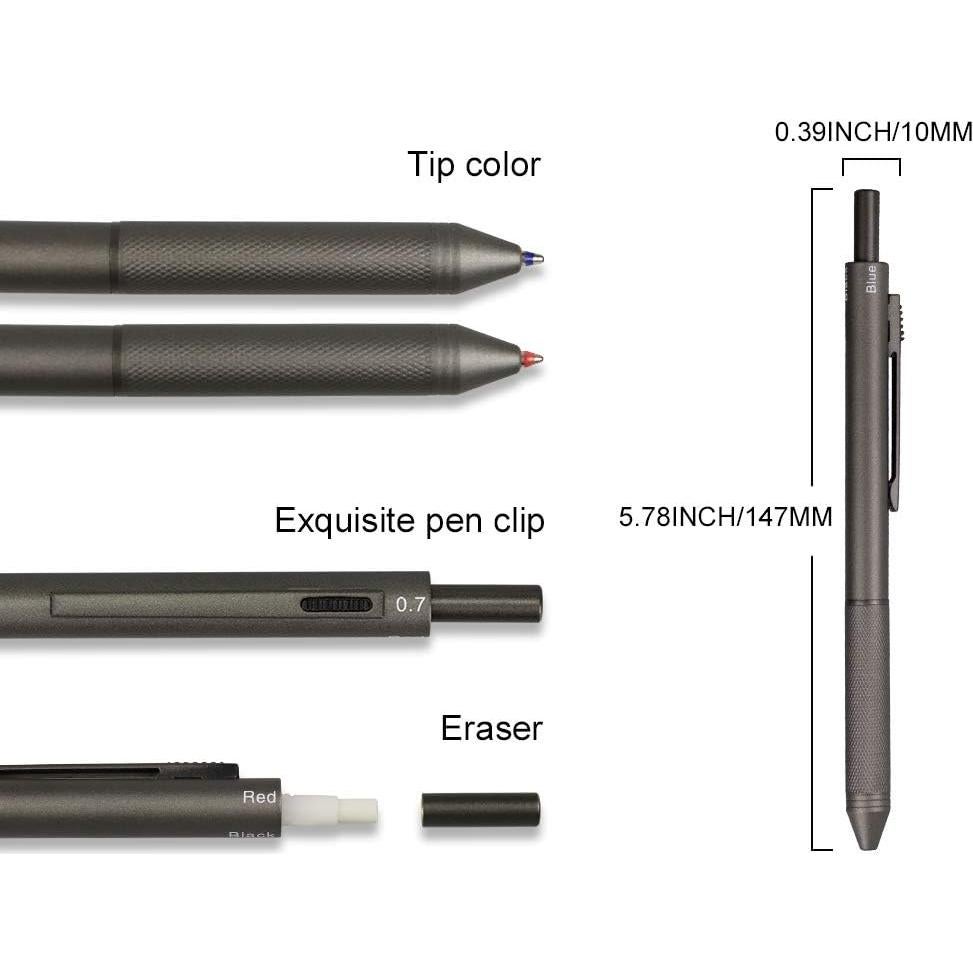 Bolígrafo Multifuncional 4 en 1 SMTTW Gris con Lápiz 0.7mm