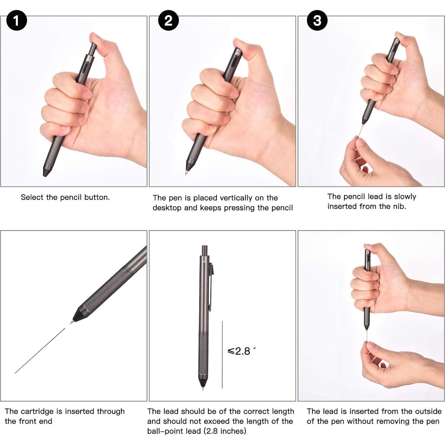 Bolígrafo Multifuncional 4 en 1 SMTTW Gris con Lápiz 0.7mm