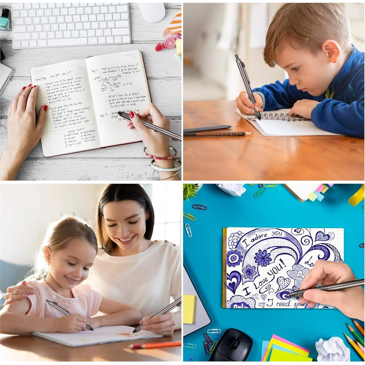 Bolígrafo Multifuncional 4 en 1 SMTTW Gris con Lápiz 0.7mm