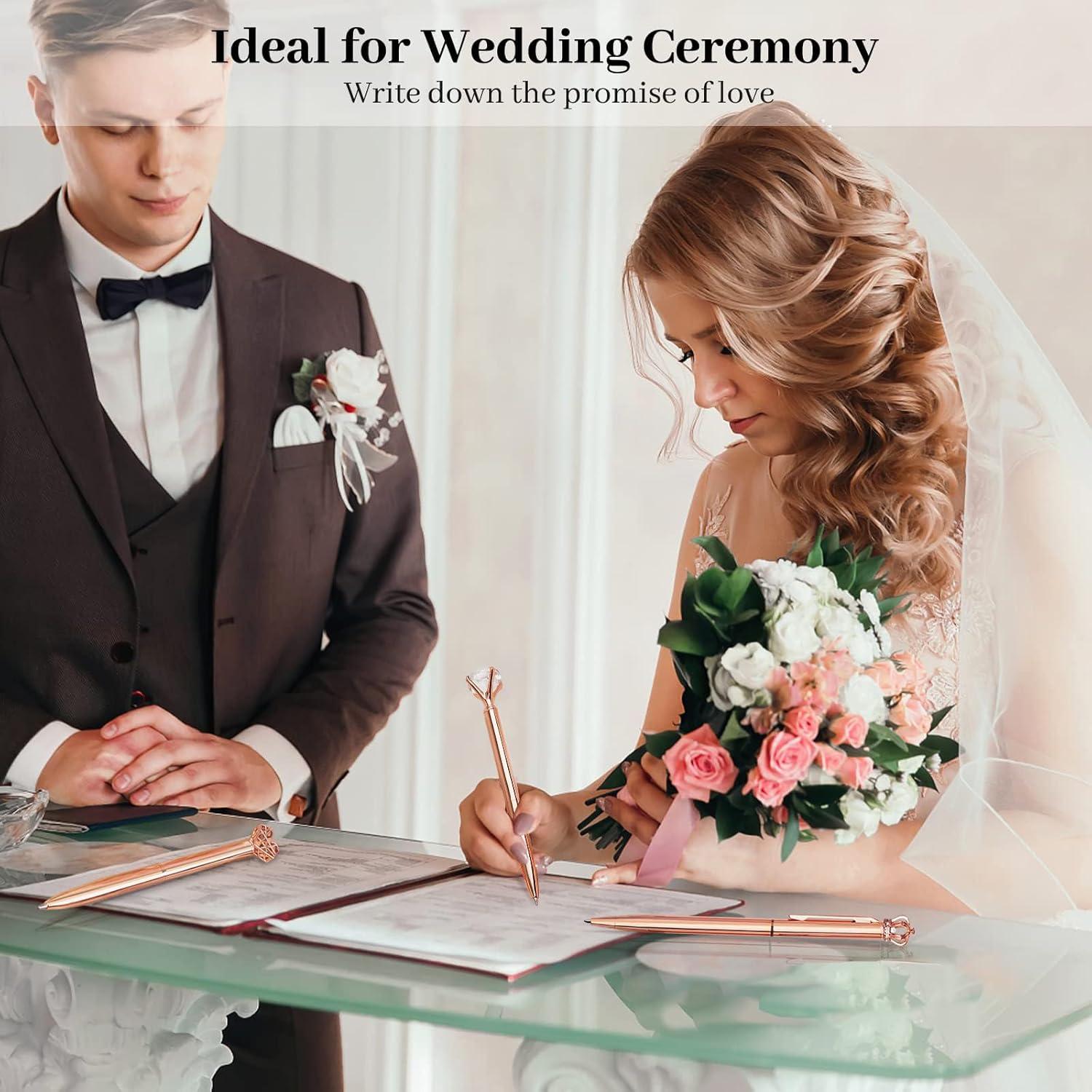 Set de 4 Plumas Elegantes amassan con Diamante de Cristal