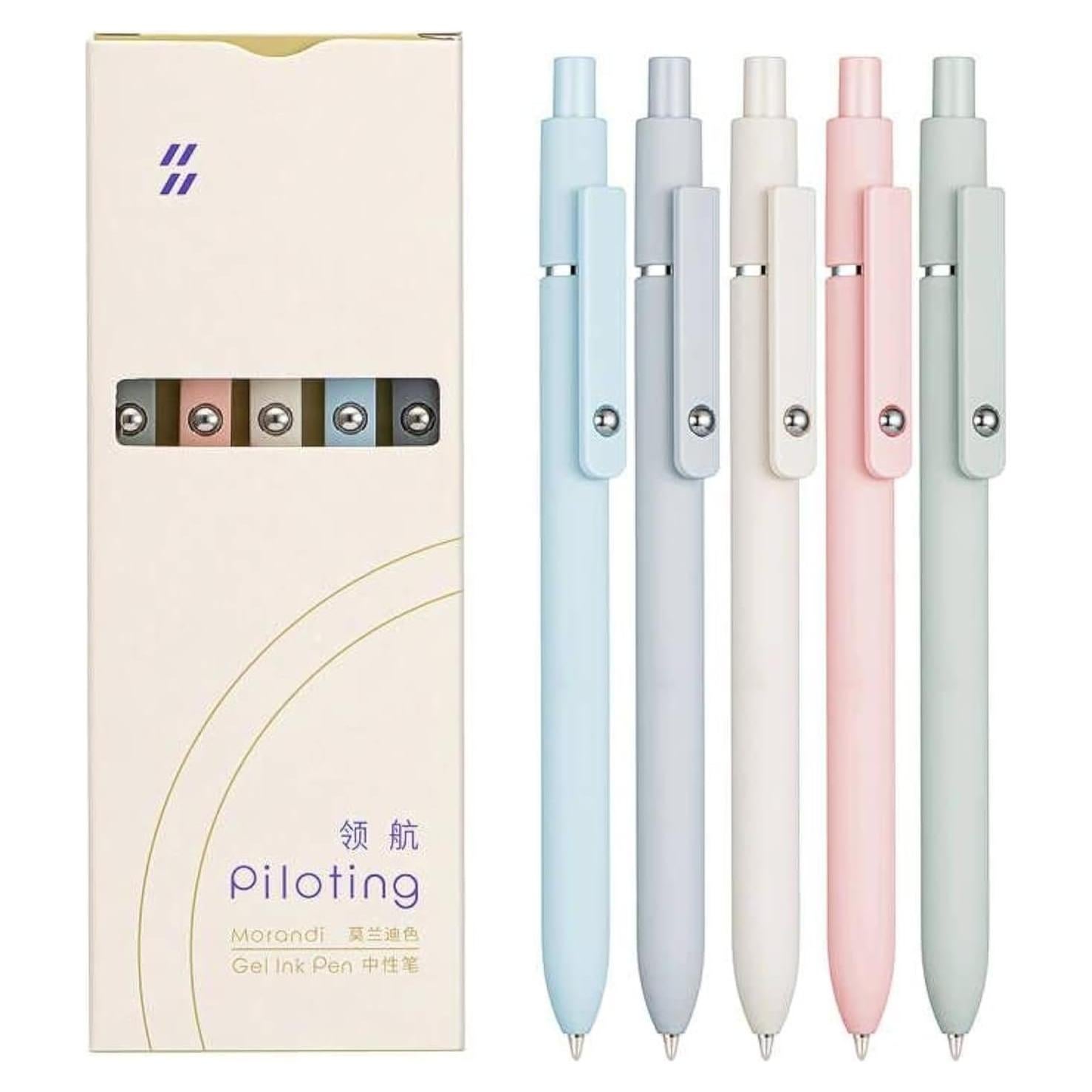 Bolígrafos de Gel Retráctiles Lanxivi 5PCS Tinta Negra 0.5mm