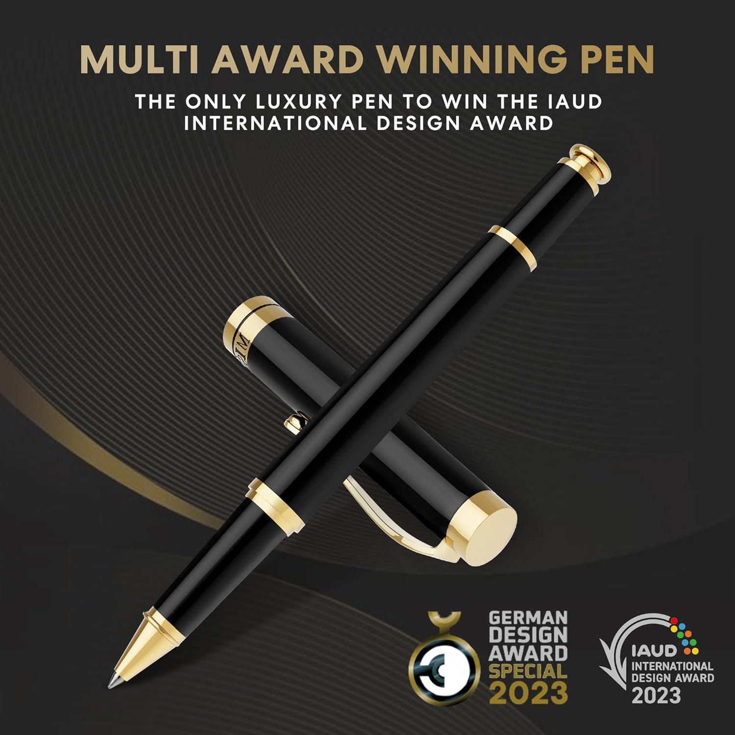 Bolígrafo de lujo Miscoos Rollerball Oro 24K Tinta Negra