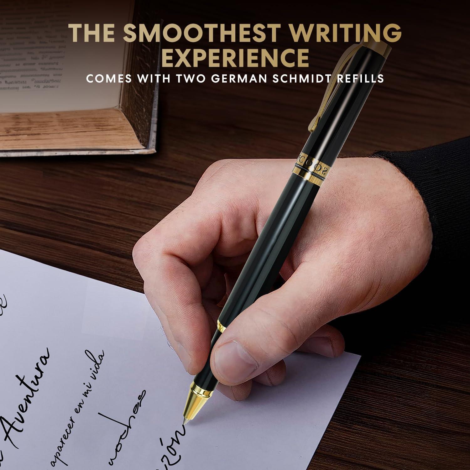 Bolígrafo de lujo Miscoos Rollerball Oro 24K Tinta Negra