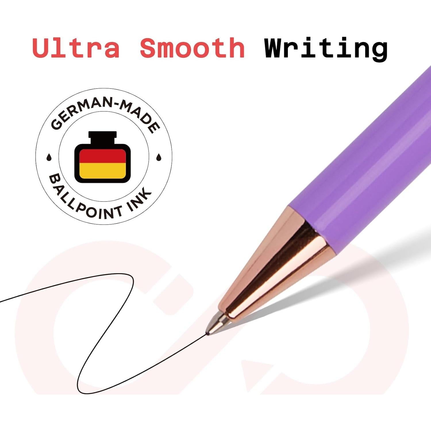 Bolígrafos de Lujo Sooetz 4 Pcs Acero Inoxidable Tinta Negra 1.0mm