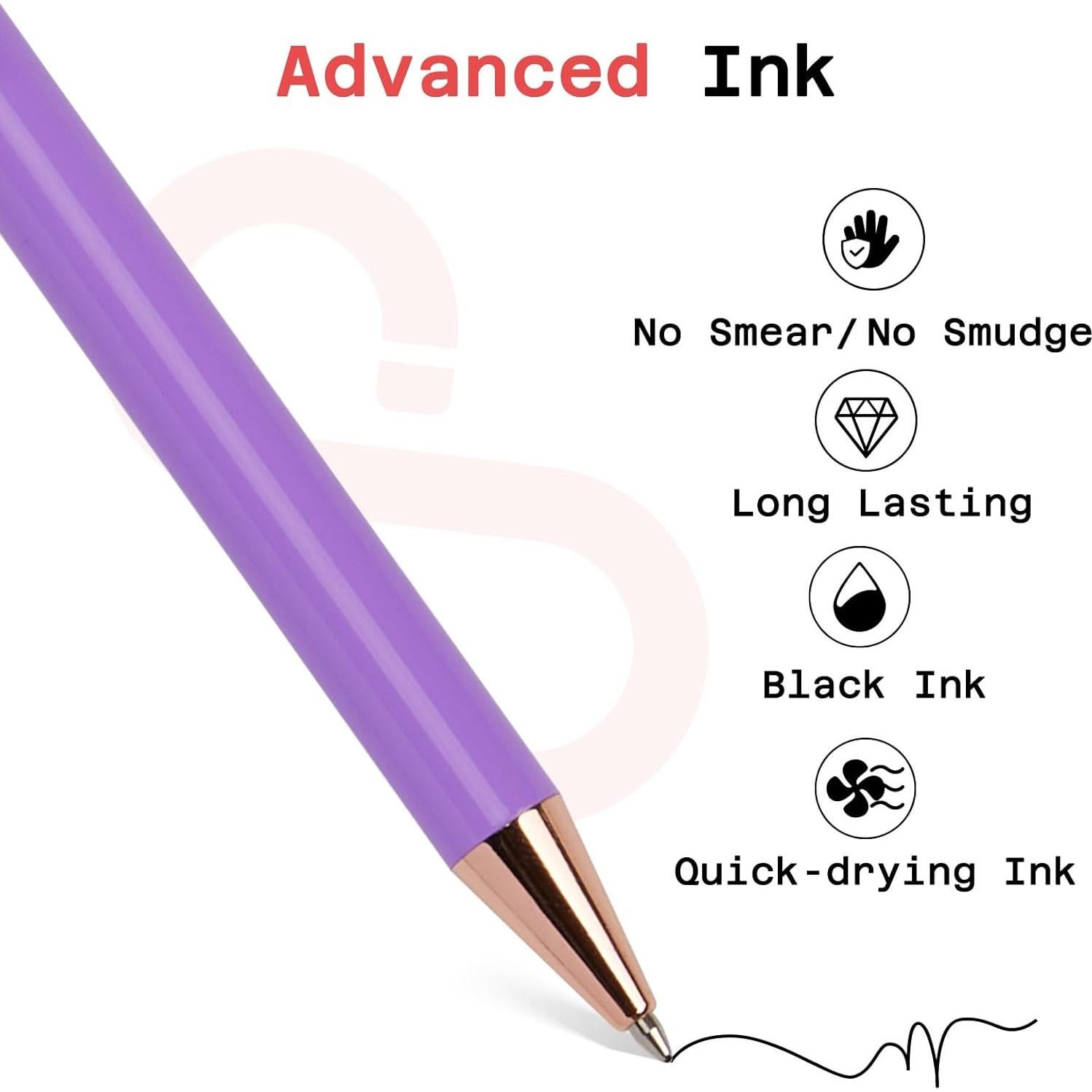 Bolígrafos de Lujo Sooetz 4 Pcs Acero Inoxidable Tinta Negra 1.0mm