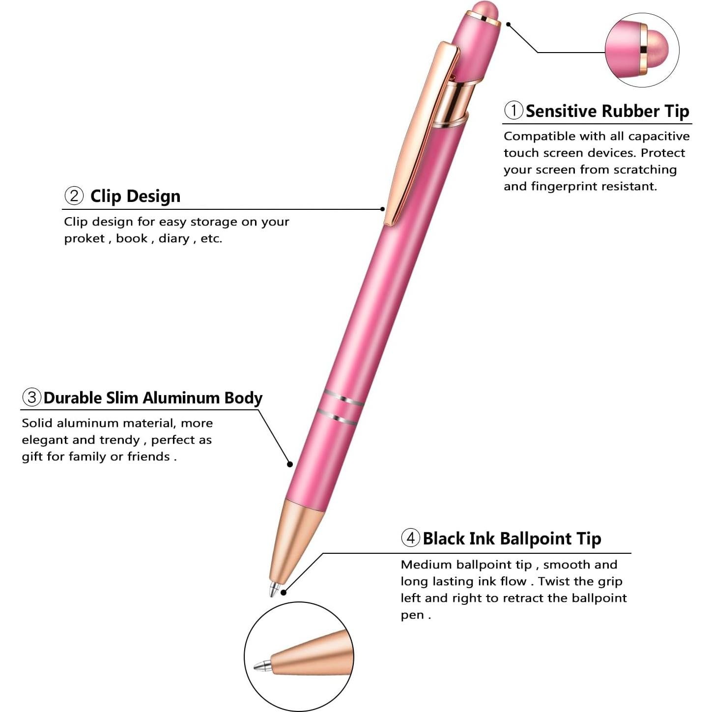 Bolígrafos Retráctiles Aozora 15 Piezas Tinta Negra 1.0 mm