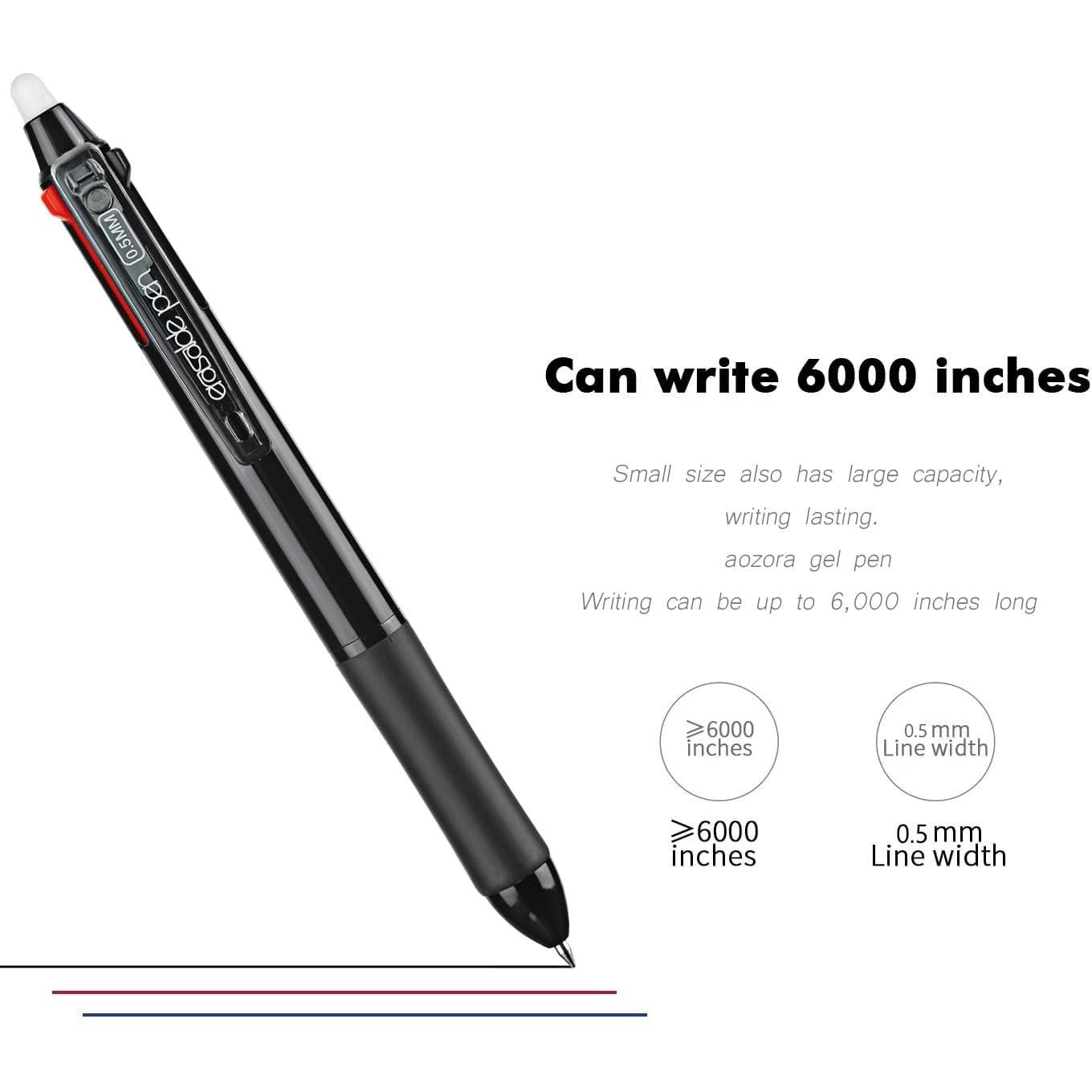 Bolígrafos Borrables Aozora Multicolor 0.5mm Paquete de 6