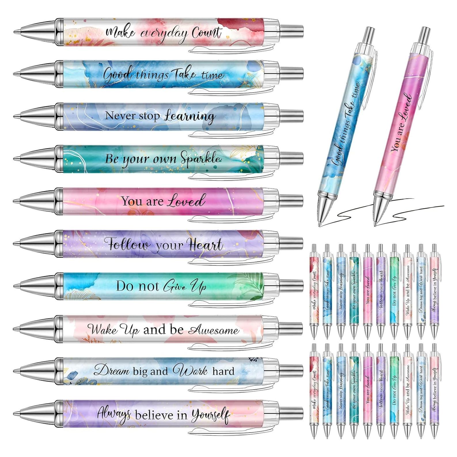 Bolígrafos Inspiracionales Yeaqee 50 Pcs Tinta Negra 14 cm