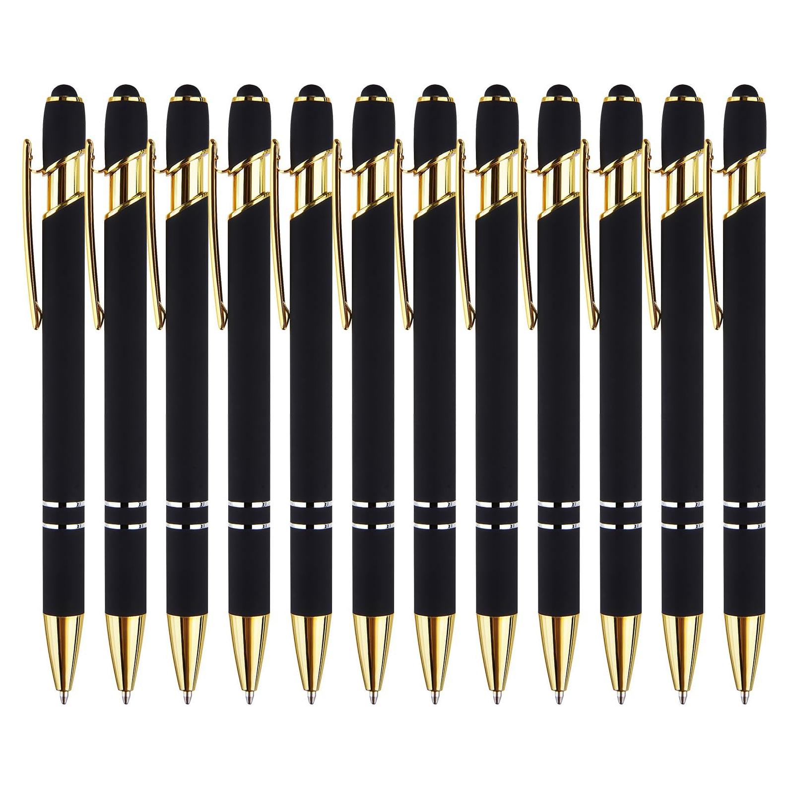 Bolígrafos LINFANC 12 Unidades Negro Dorado 1.0 mm Tinta Negra