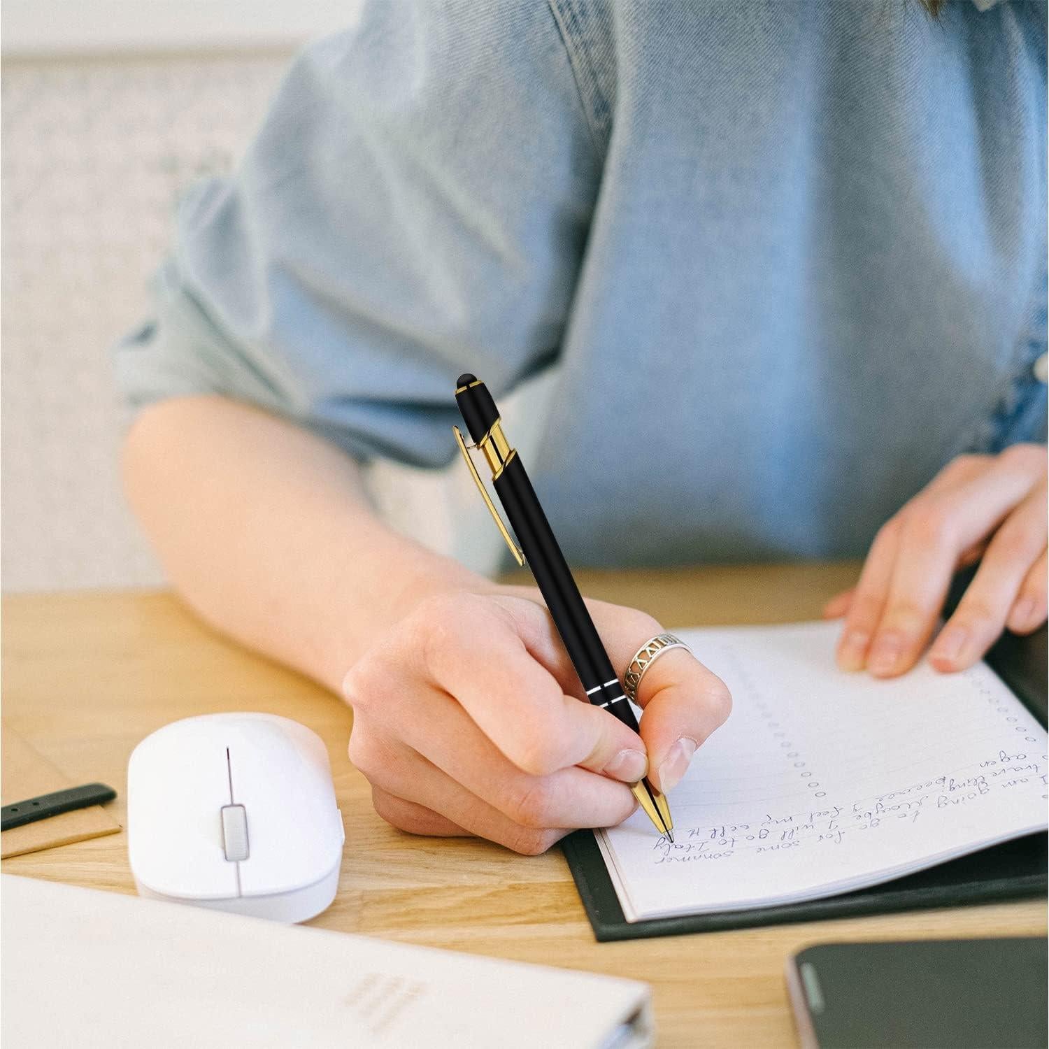 Bolígrafos LINFANC 12 Unidades Negro Dorado 1.0 mm Tinta Negra