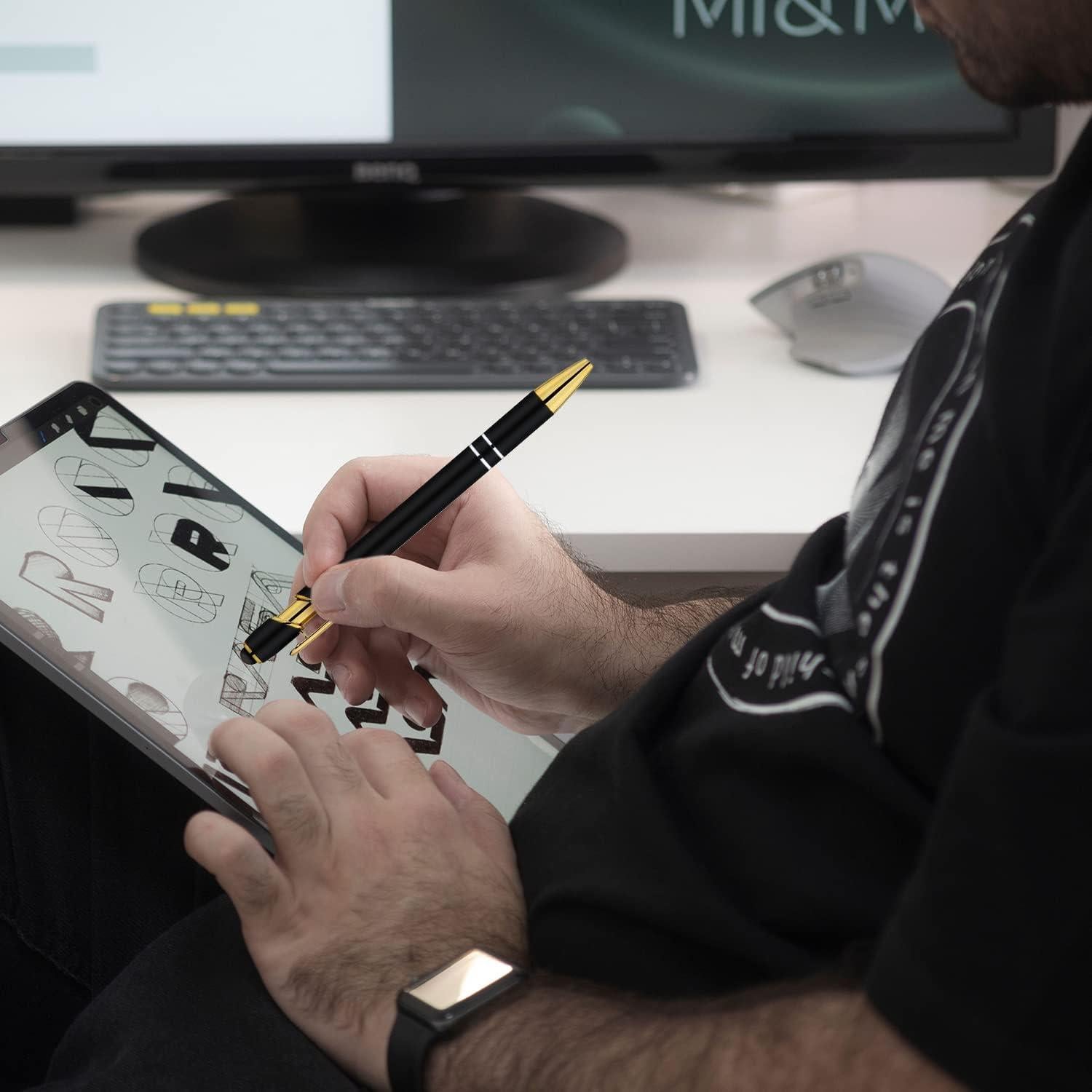 Bolígrafos LINFANC 12 Unidades Negro Dorado 1.0 mm Tinta Negra