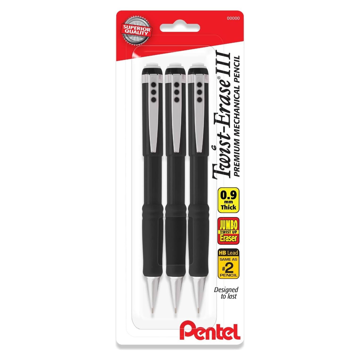 Lápiz Mecánico Pentel Twist Erase 0.7 mm, Paquete de 3