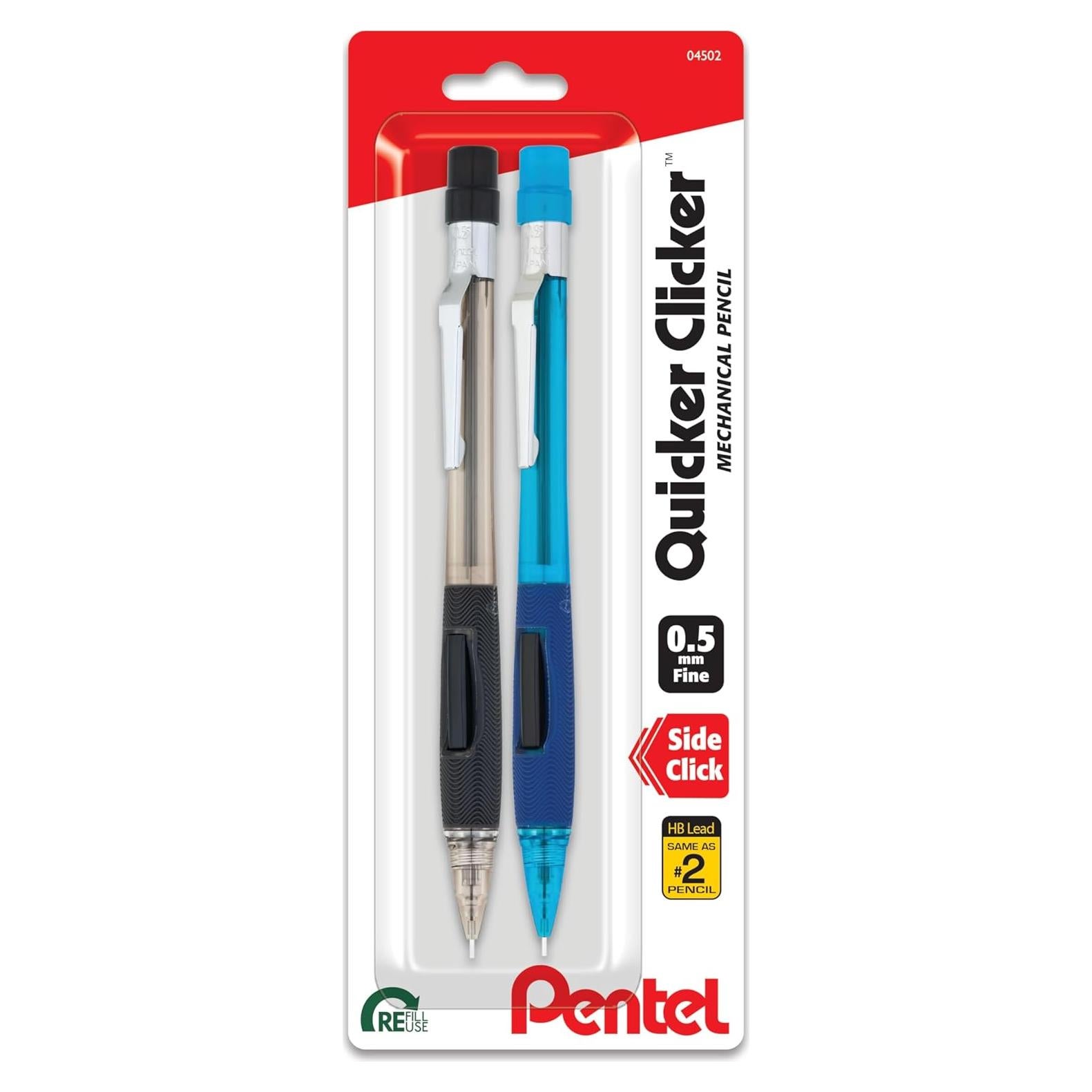 Lápiz Mecánico Pentel PD345BP2-K6 0.5 mm Humo/Azul 2/Paq