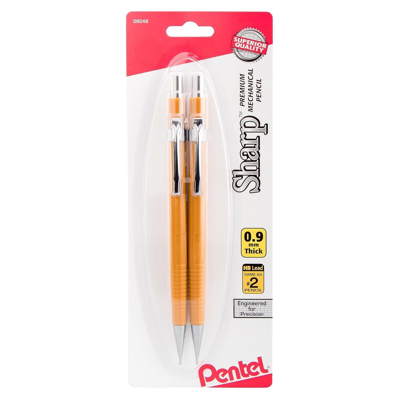 Lápiz Mecánico Pentel P209BP2K6 0.9 mm Amarillo 2 Unidades