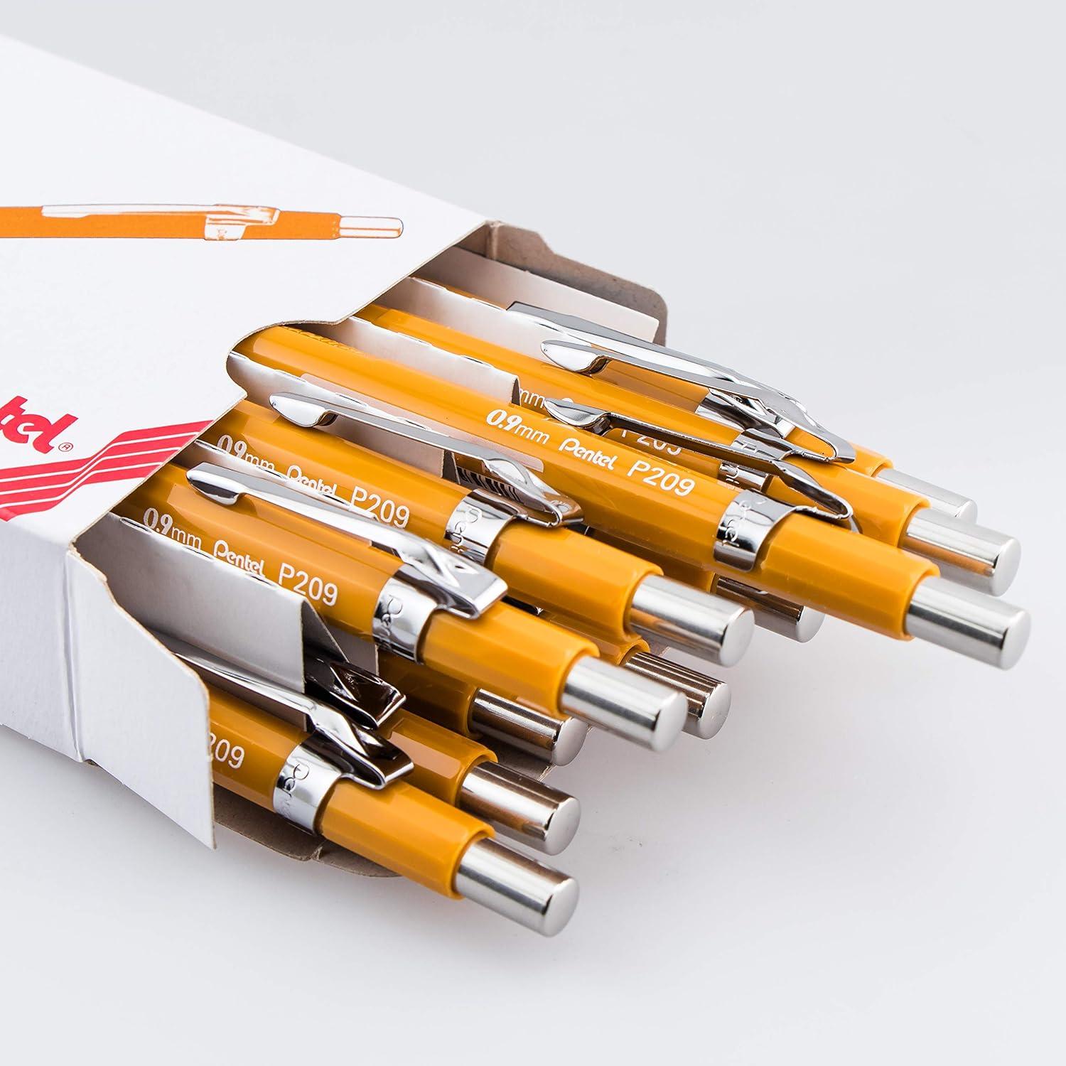 Lápiz Mecánico Pentel Sharp 0.9mm Amarillo Caja 12 Unidades