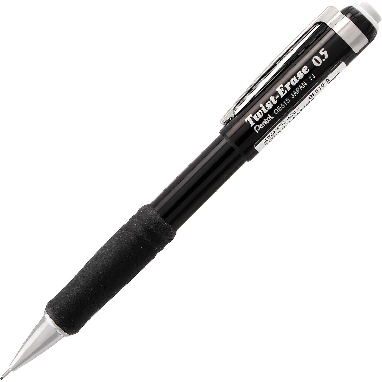 Lápiz Mecánico Pentel Twist-Erase III 0.5mm Negro Paquete 12