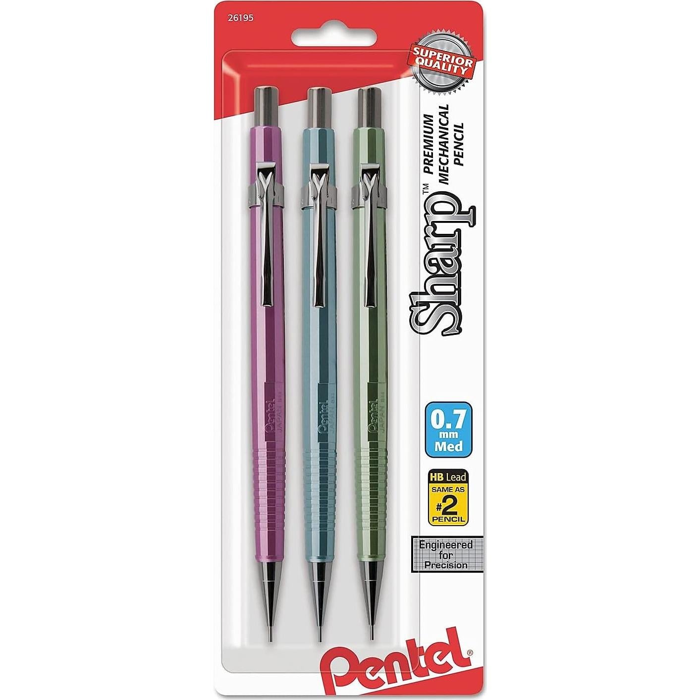 Lápiz Mecánico Pentel P207MBP3M1 0.7mm Pastel 3 Unidades