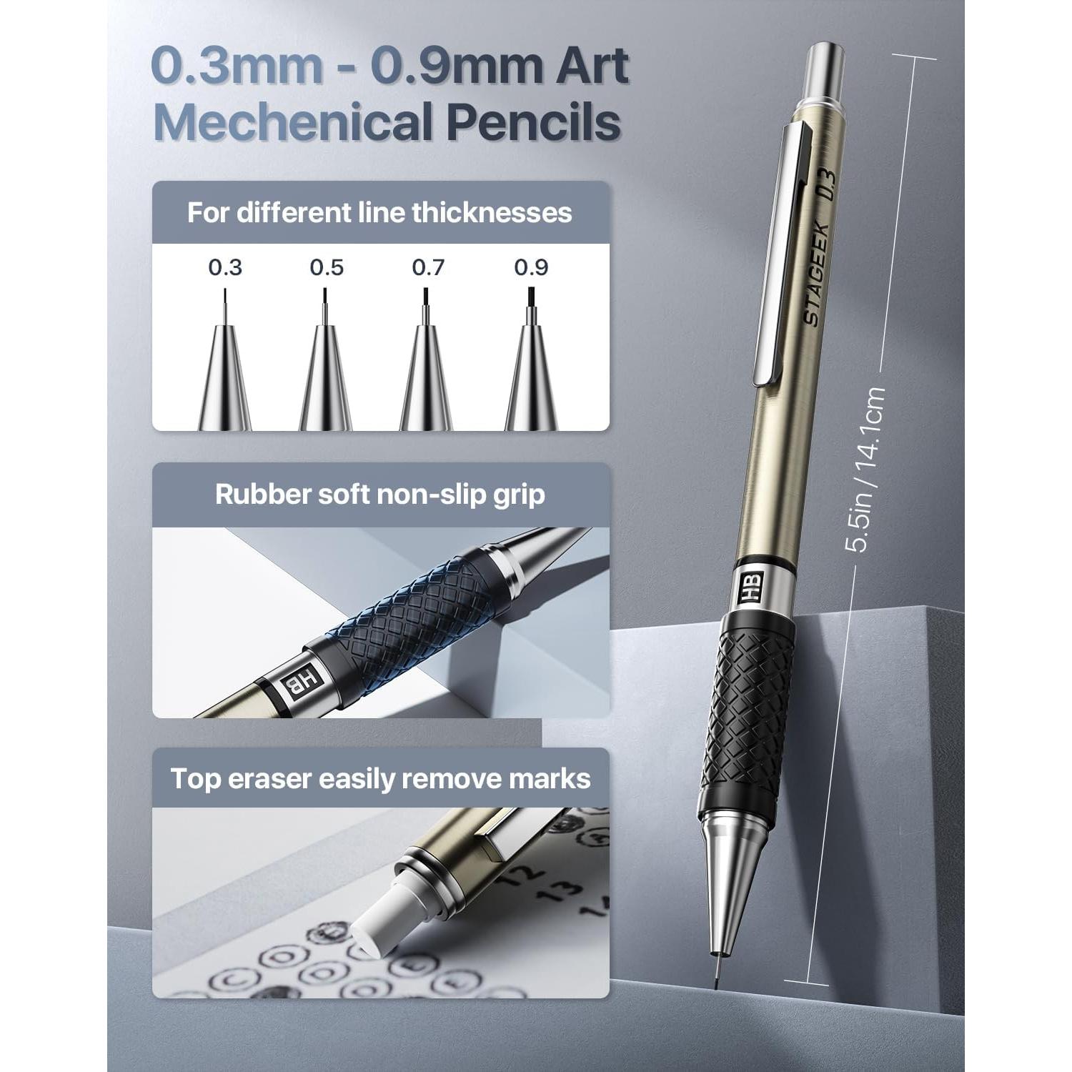 Set de Lápices Mecánicos STAGEEK 37PCS con 492 Minas