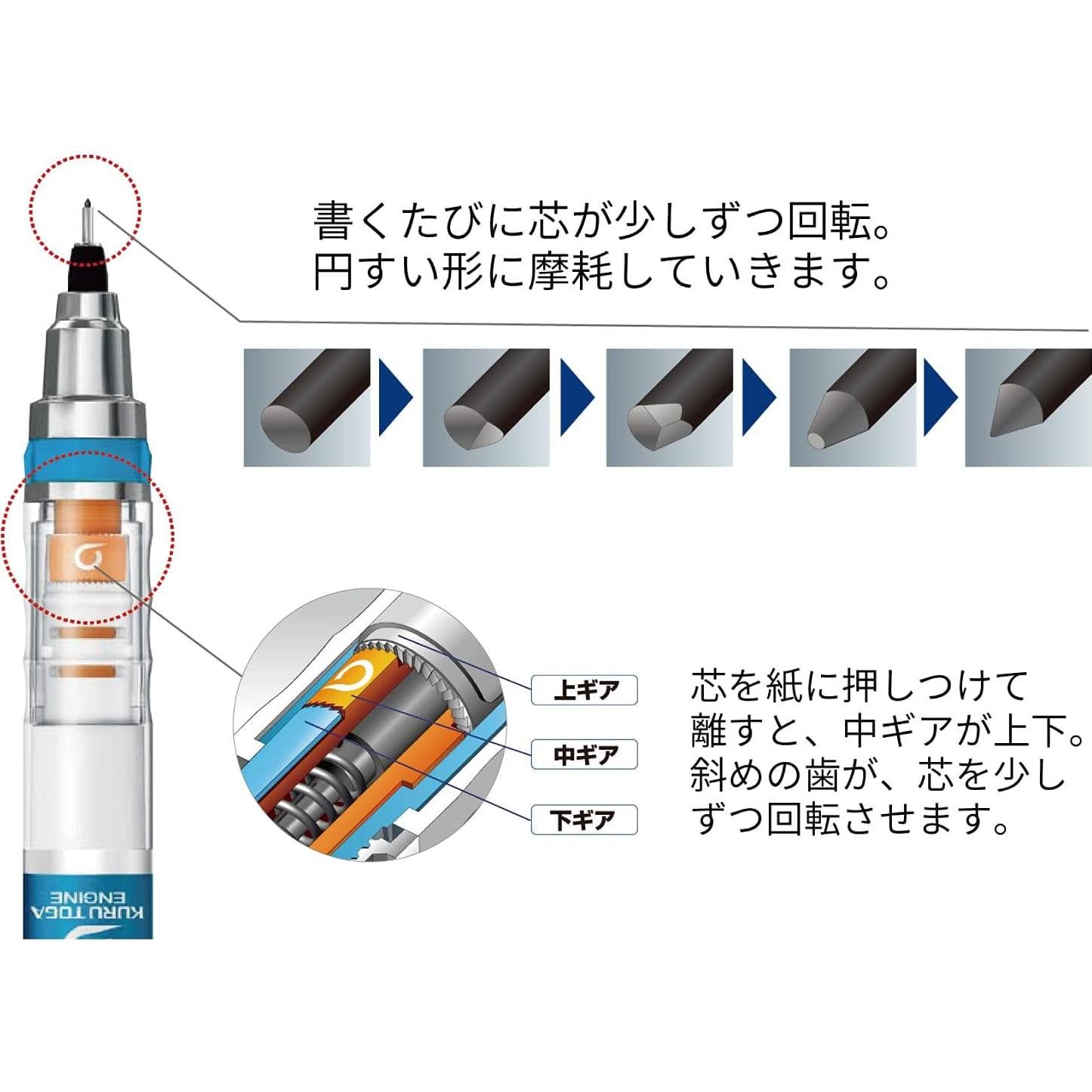 Lápiz Mecánico Uni Alpha-Gel Switch 0.5 mm Cuerpo Negro