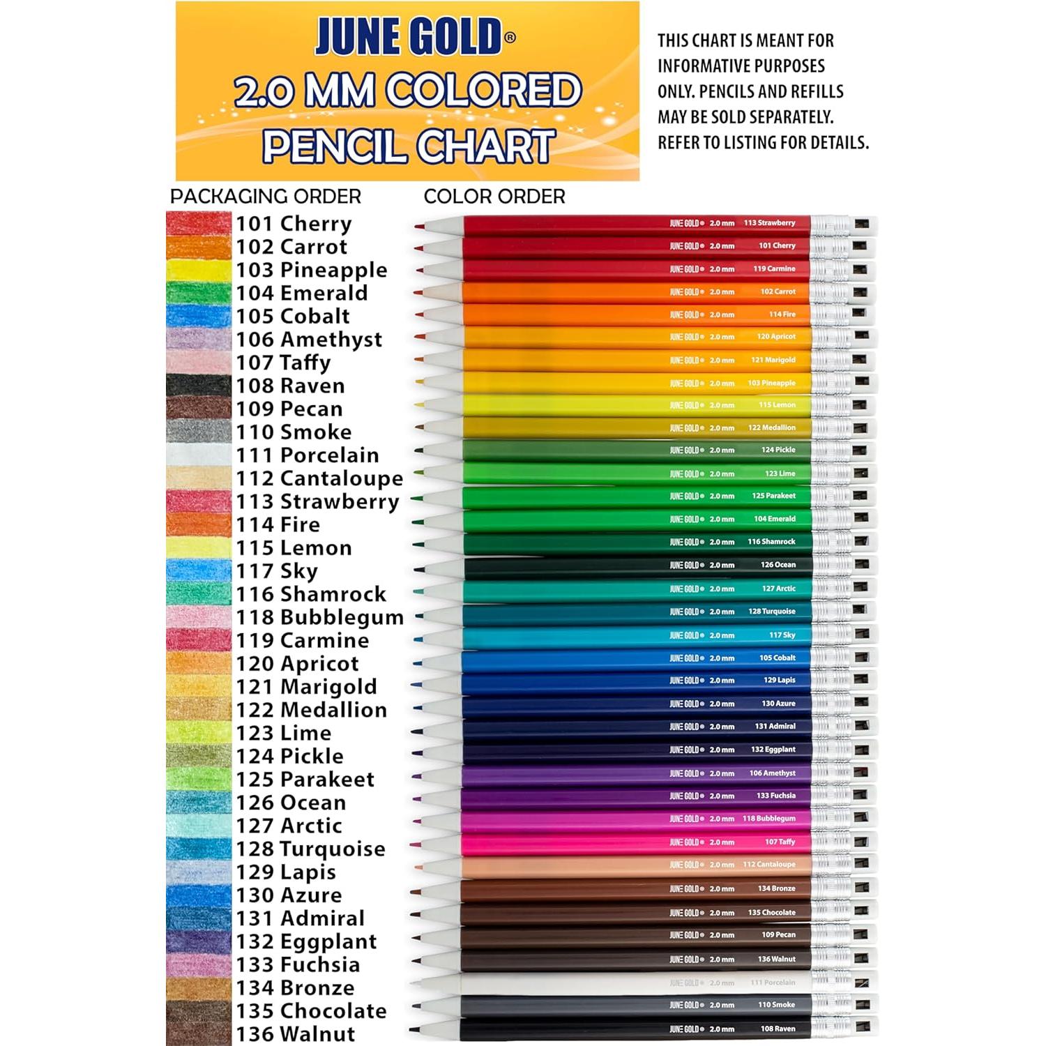 Lápices Mecánicos June Gold 2.0 mm - 78 Piezas, Multicolor