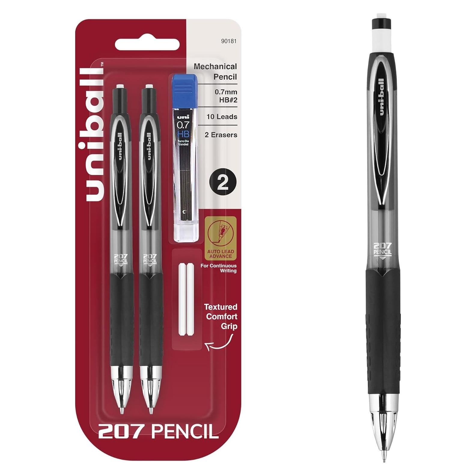 Kit de Inicio Lápiz Mecánico Uni-Ball 207, 0.7mm, 2 Paquetes