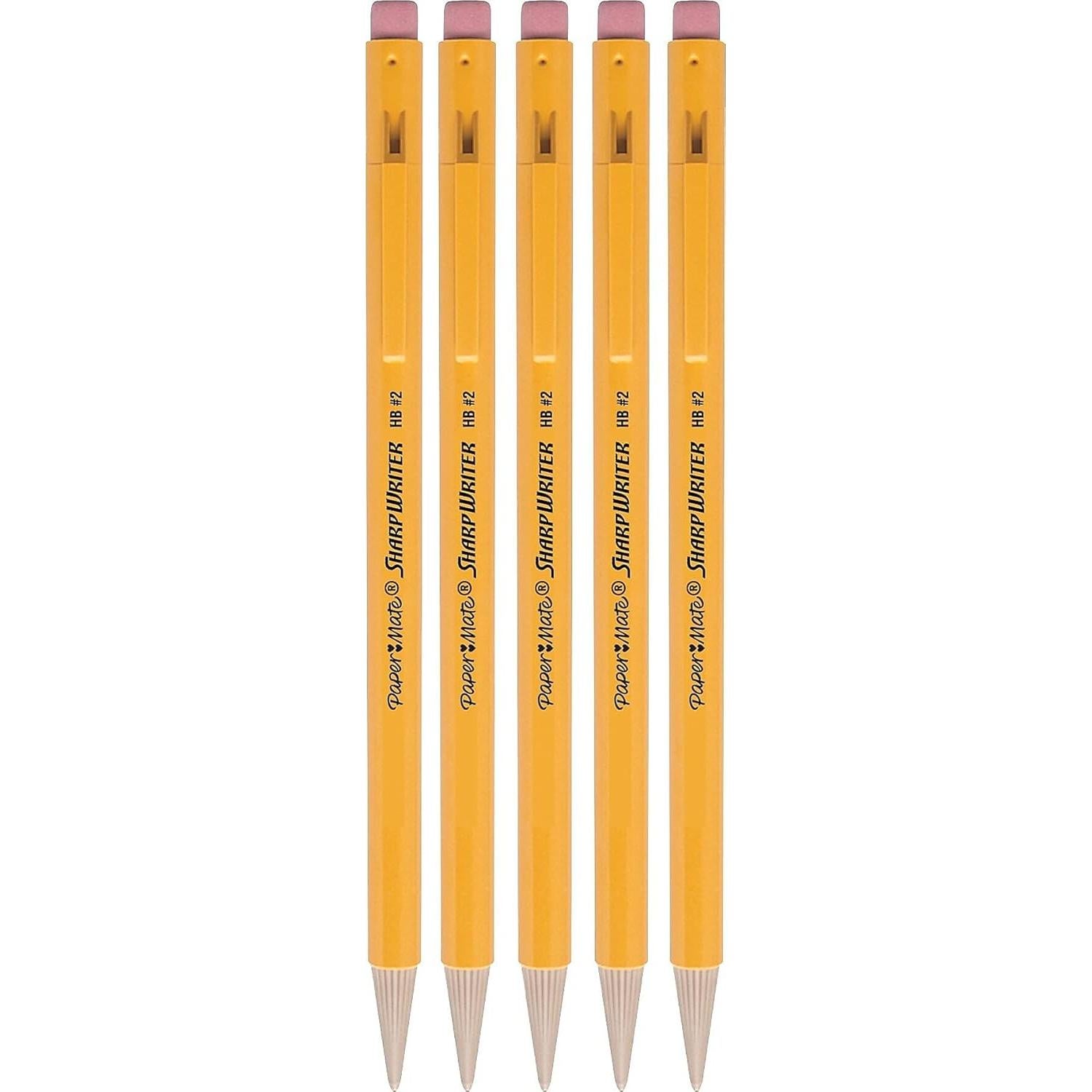 Lápiz Mecánico Paper Mate Sharpwriter Amarillo 5 Unidades