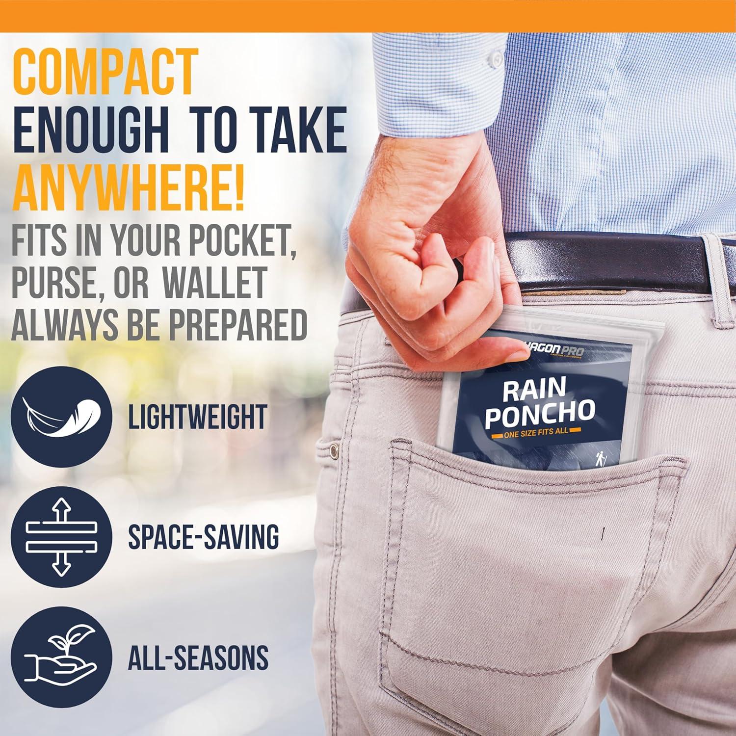 Ponchos de Lluvia Desechables Hagon PRO Transparentes (5 Pzs)