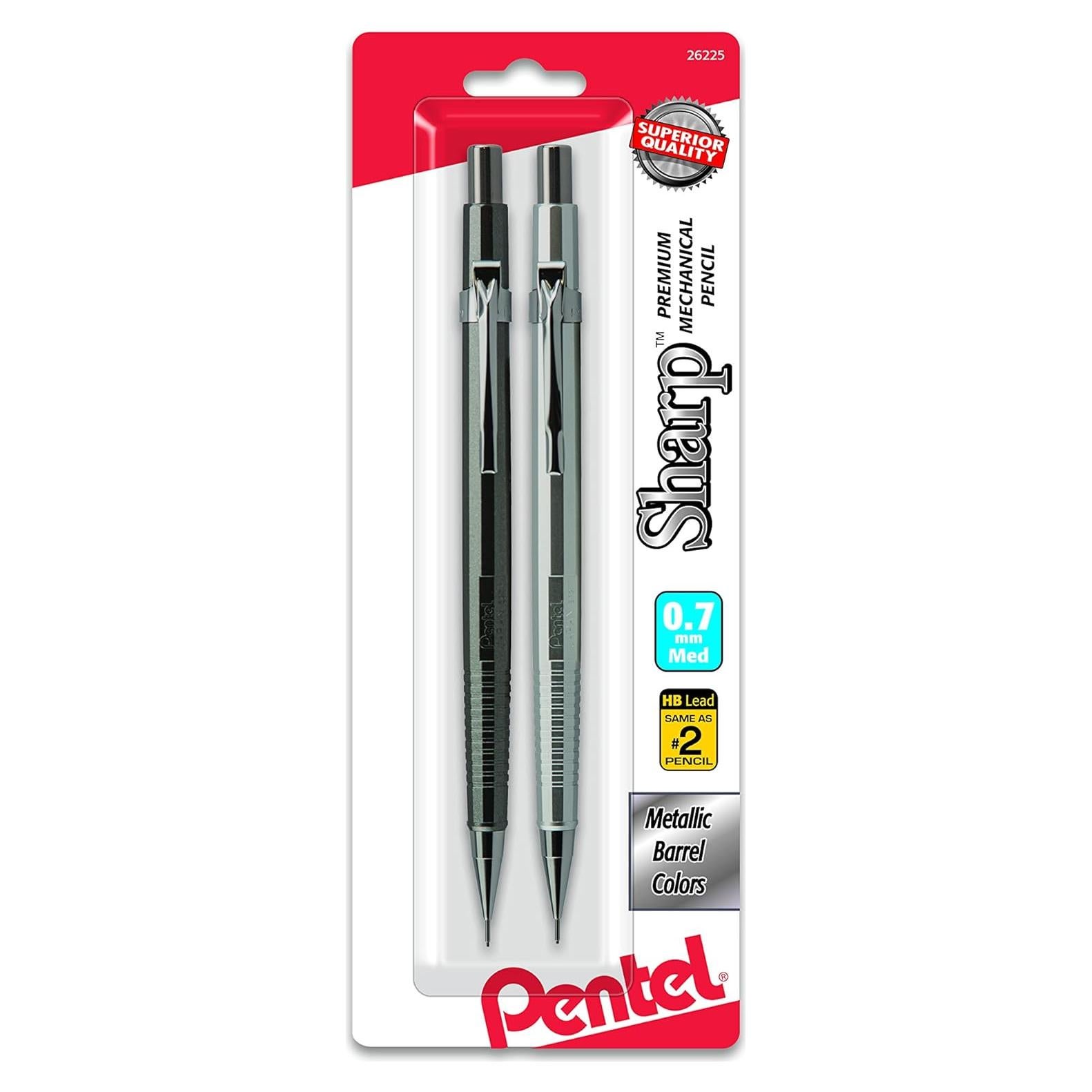 Lápiz Mecánico Pentel Sharp 0.7mm 2 Piezas Barriles Metálicos
