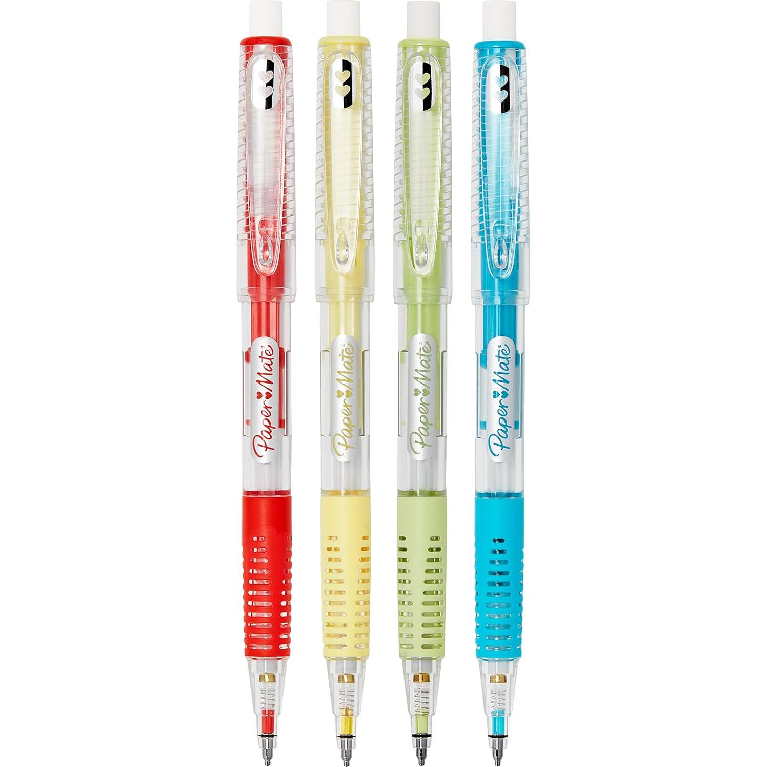 Lápices Mecánicos Paper Mate Clearpoint 0.7mm HB 4 Colores