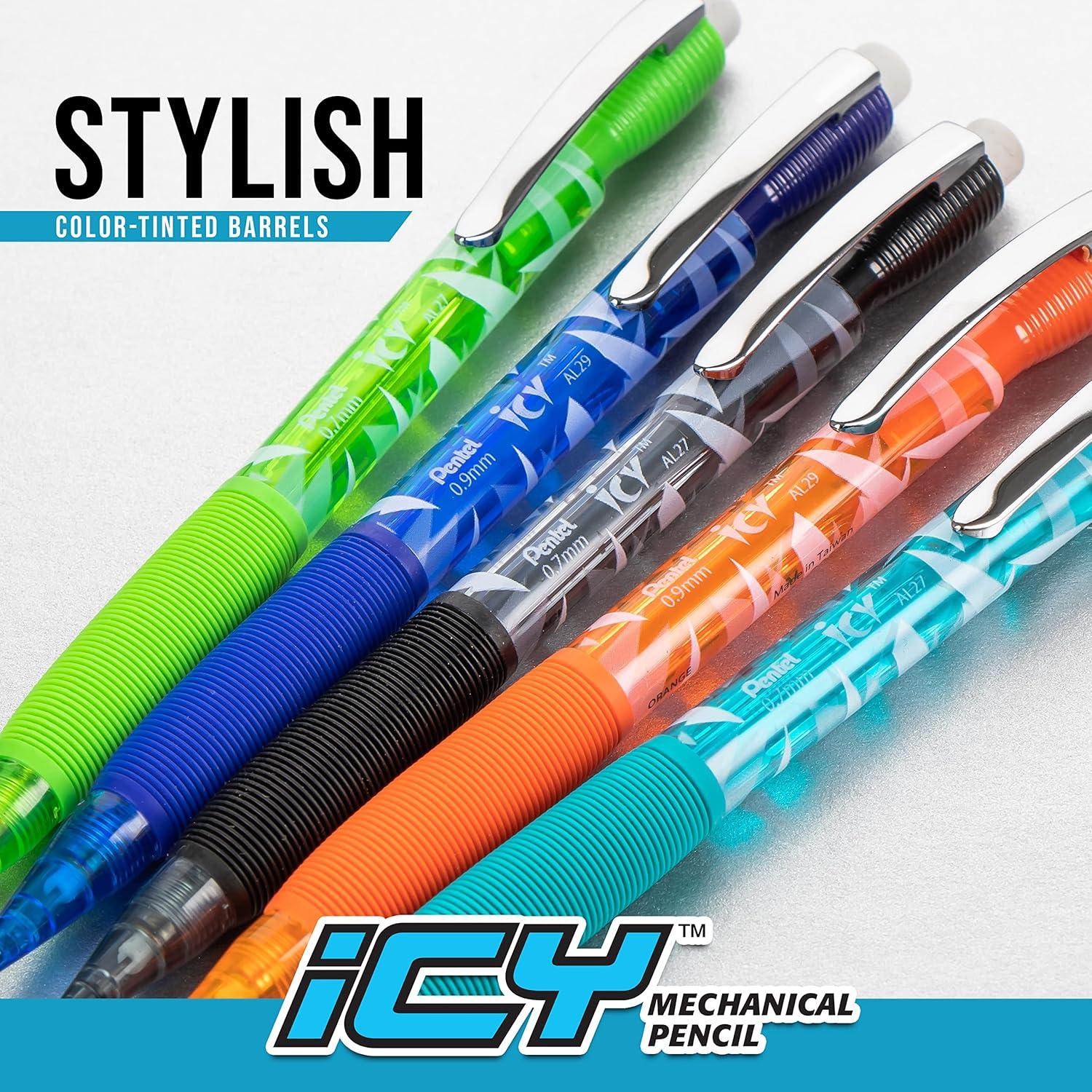 Lápiz Mecánico Pentel Icy 0.7mm Multicolor Paquete de 12