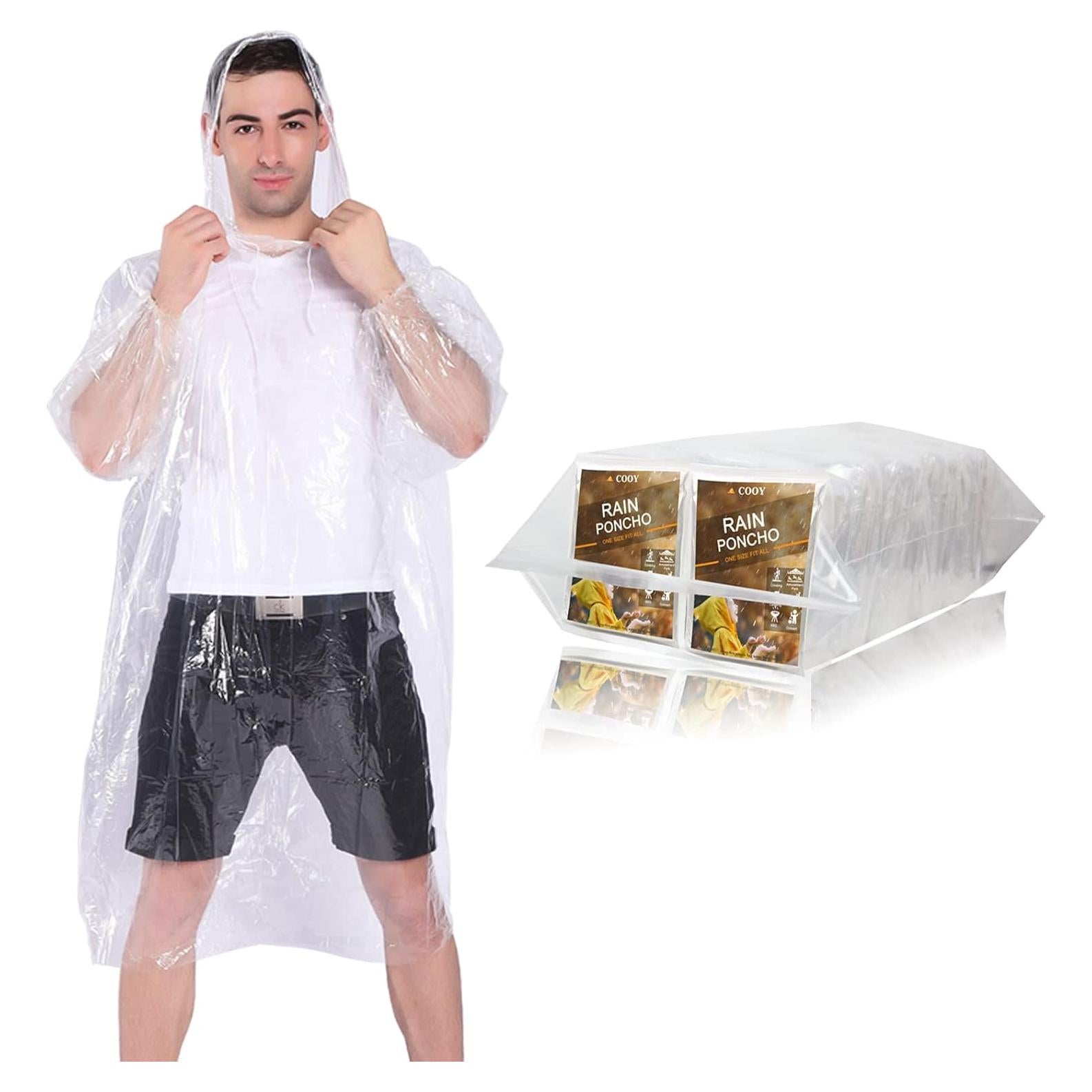 Ponchos de Lluvia Desechables COOY - 100 Unidades con Capucha