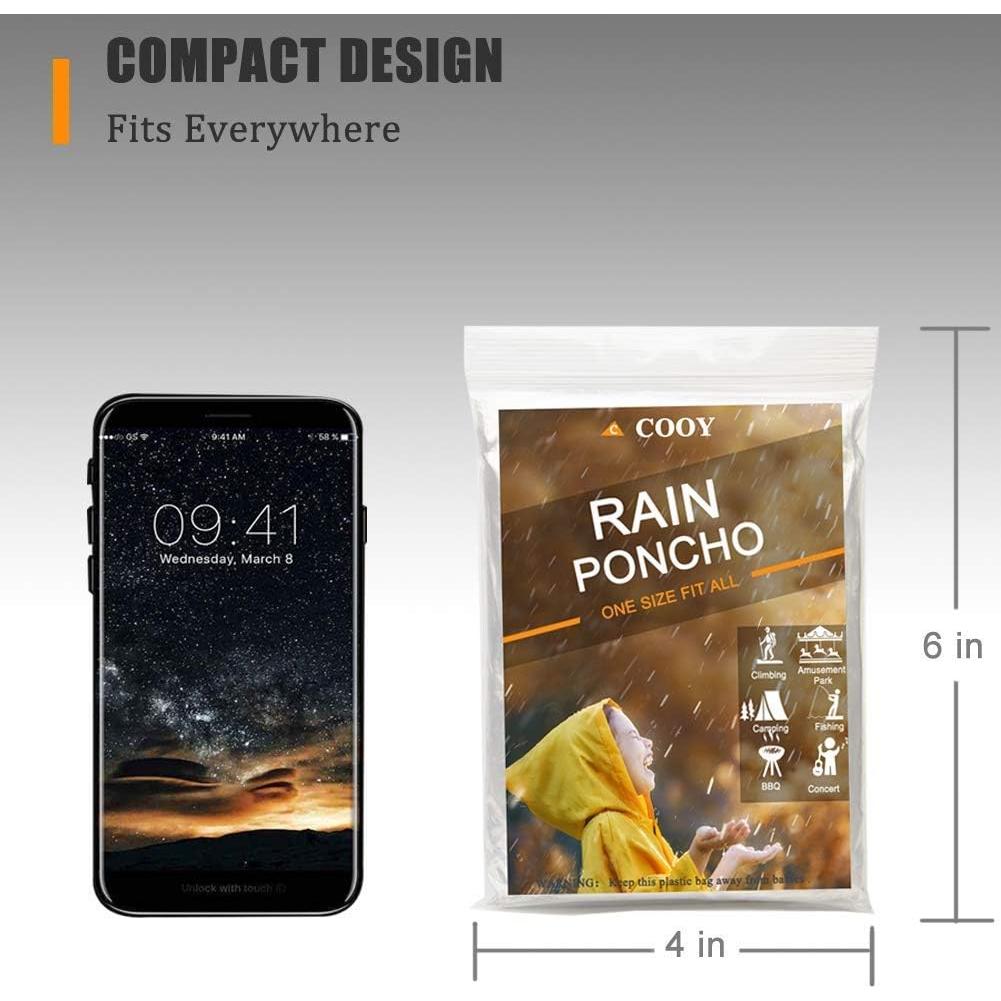 Ponchos de Lluvia Desechables COOY - 100 Unidades con Capucha