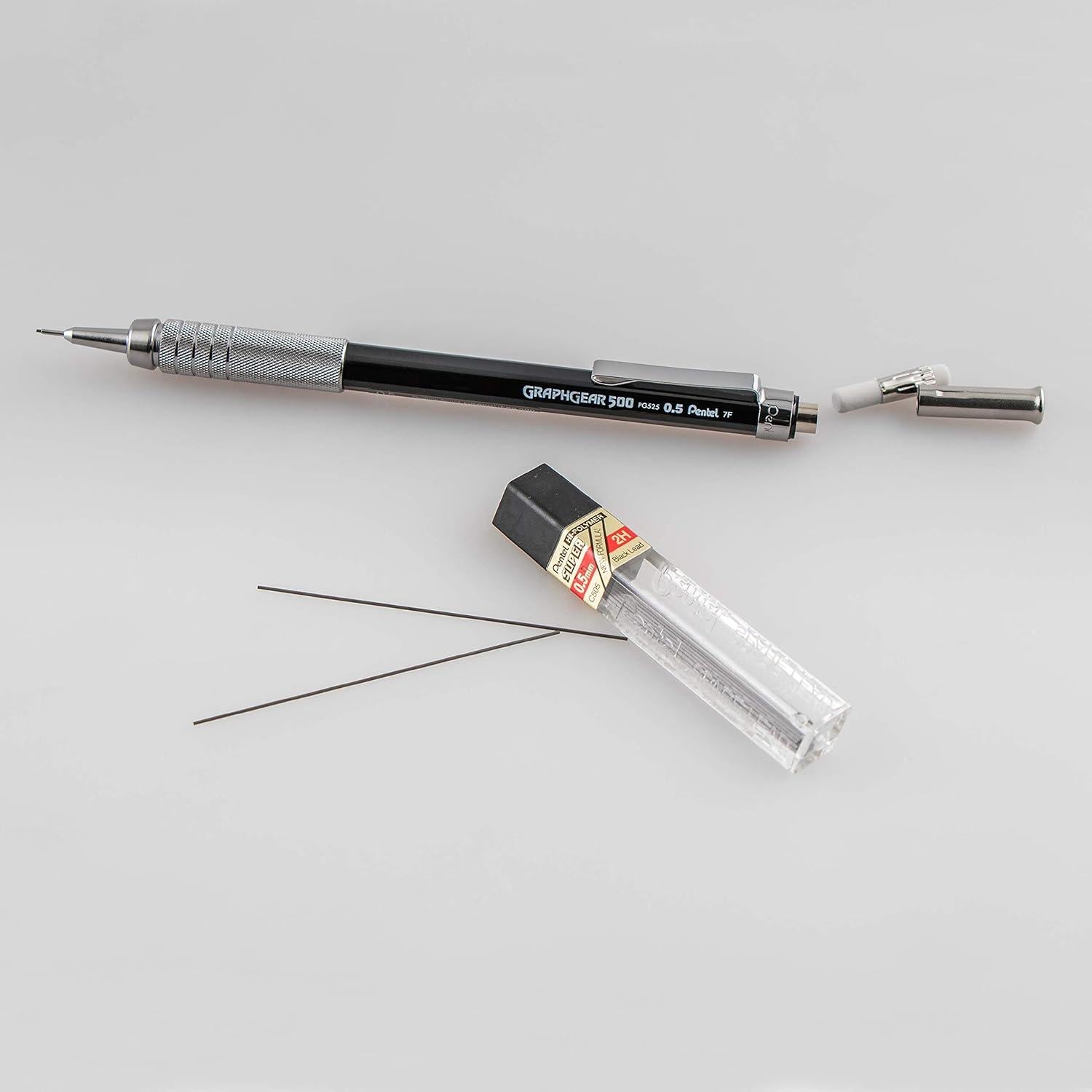 Lápiz Mecánico Pentel Graph Gear 500 0.5mm Negro