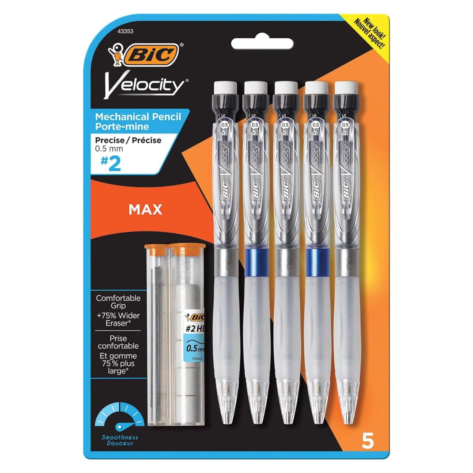 Lápiz Retráctil BIC Velocity Max HB2 0.5 mm - Juego de 7