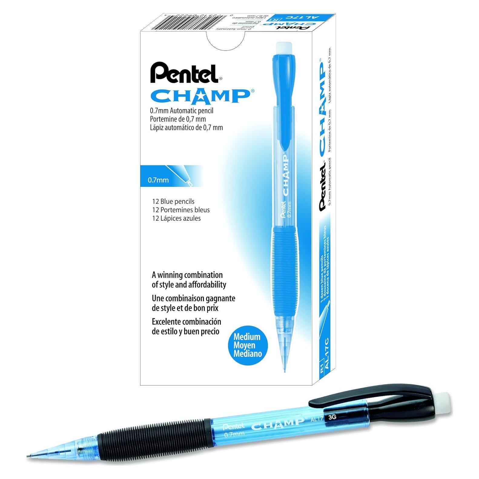 Lápiz Mecánico Pentel AL17C 0.7 mm Azul - Docena de 12