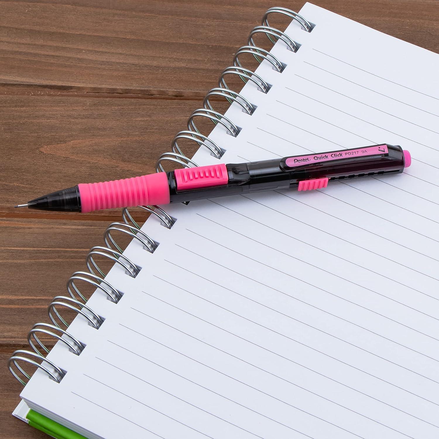 Lápiz Mecánico Pentel Quick Click Pop 0.7mm 2B con Borradores