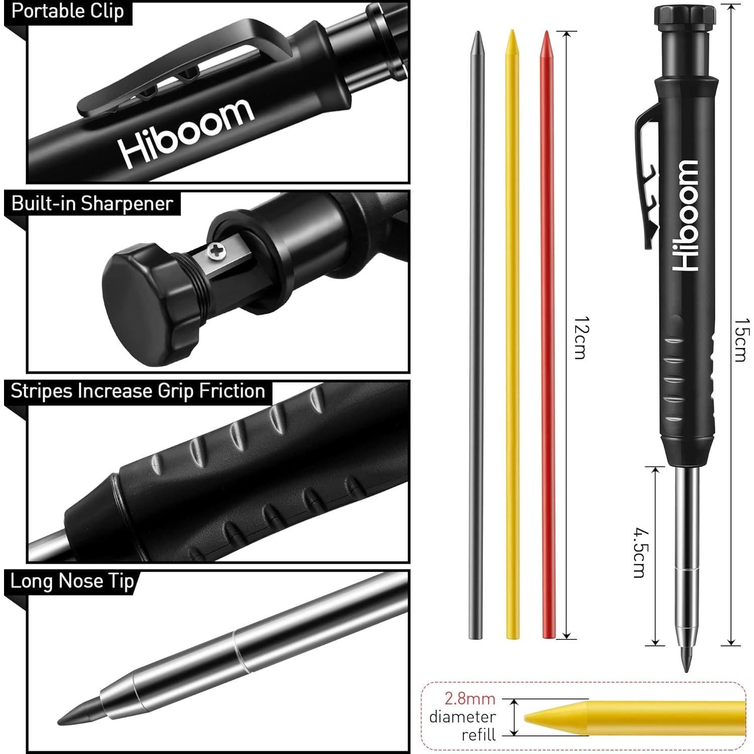 Kit de Lápiz de Carpintero Hiboom con 36 Recargas 2.8mm