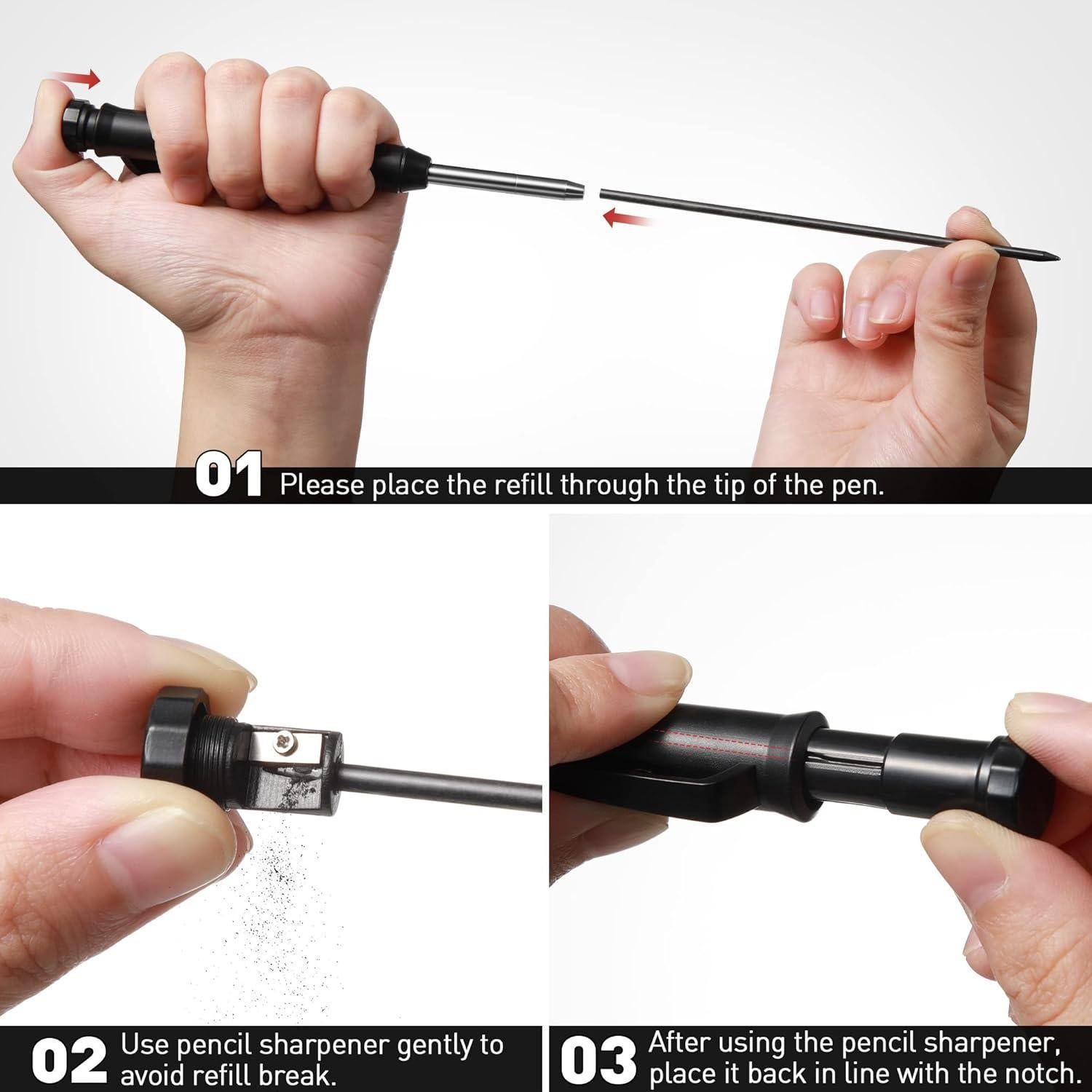 Kit de Lápiz de Carpintero Hiboom con 36 Recargas 2.8mm