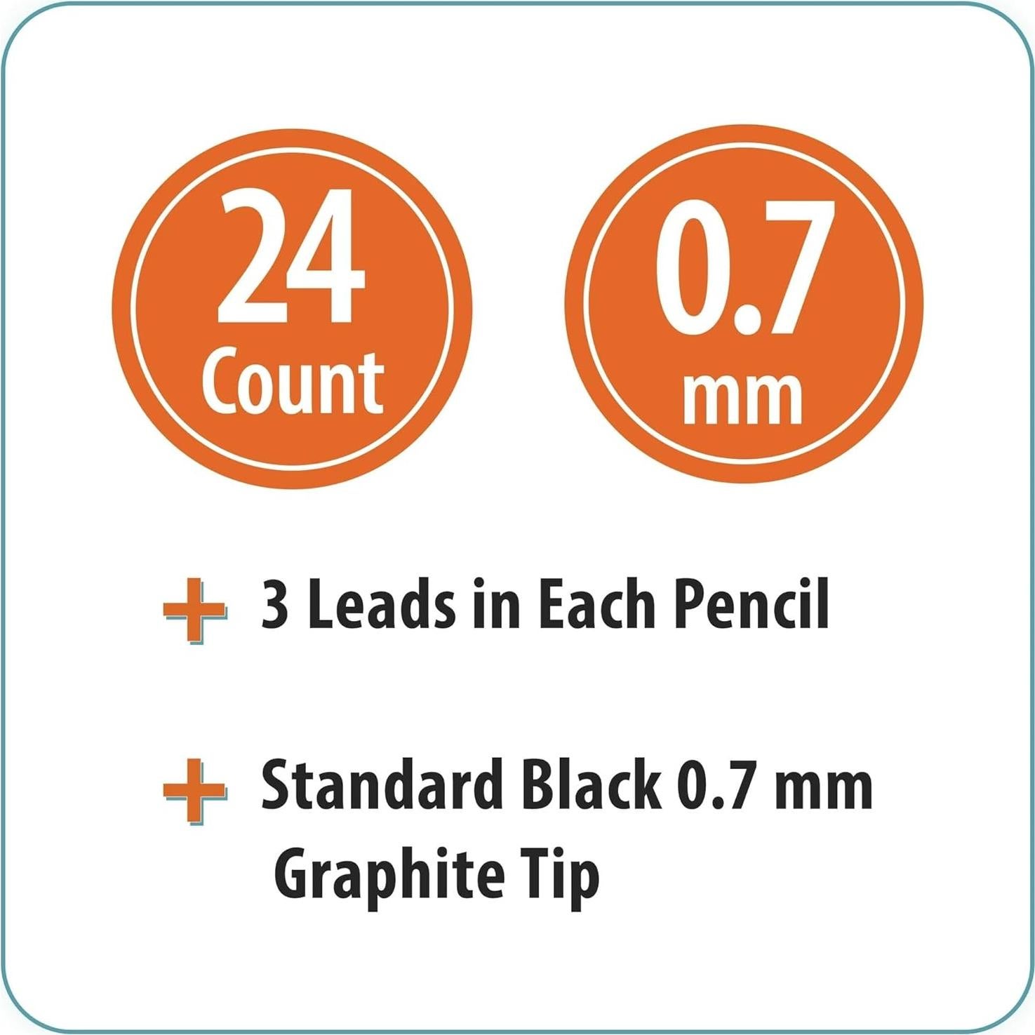 Lápices Mecánicos No. 2 PenGear - 24 Unidades 0.7mm