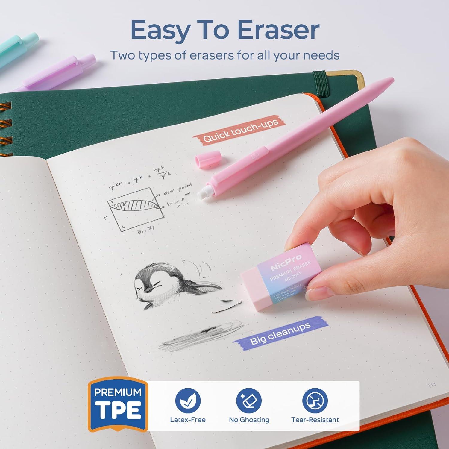 Conjunto de Lápices Mecánicos Nicpro 6PCS 0.5mm y 0.7mm